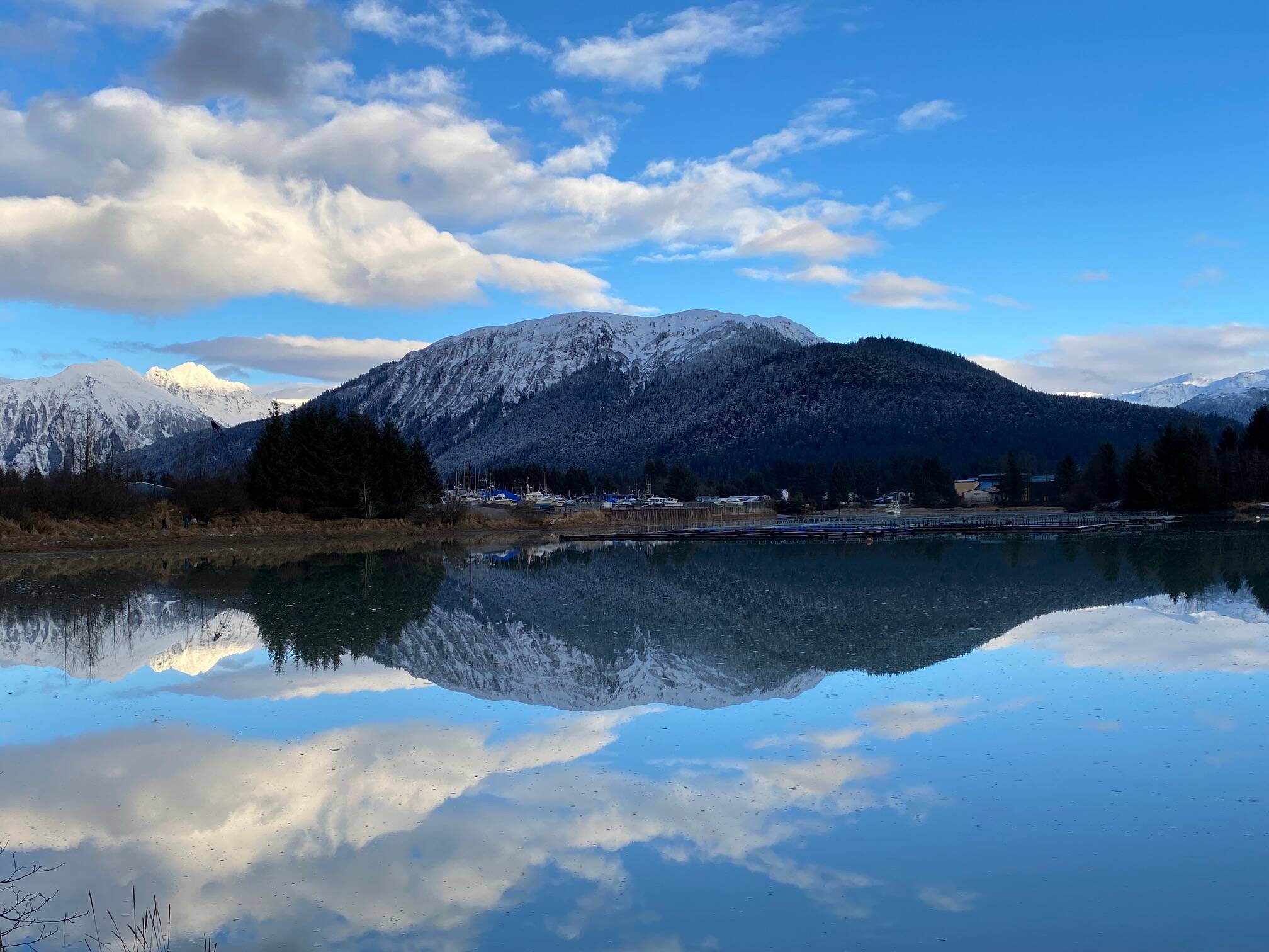 Mountain reflections are seen from the Mendenhall Wetlands. (Courtesy Photo / Denise Carroll)