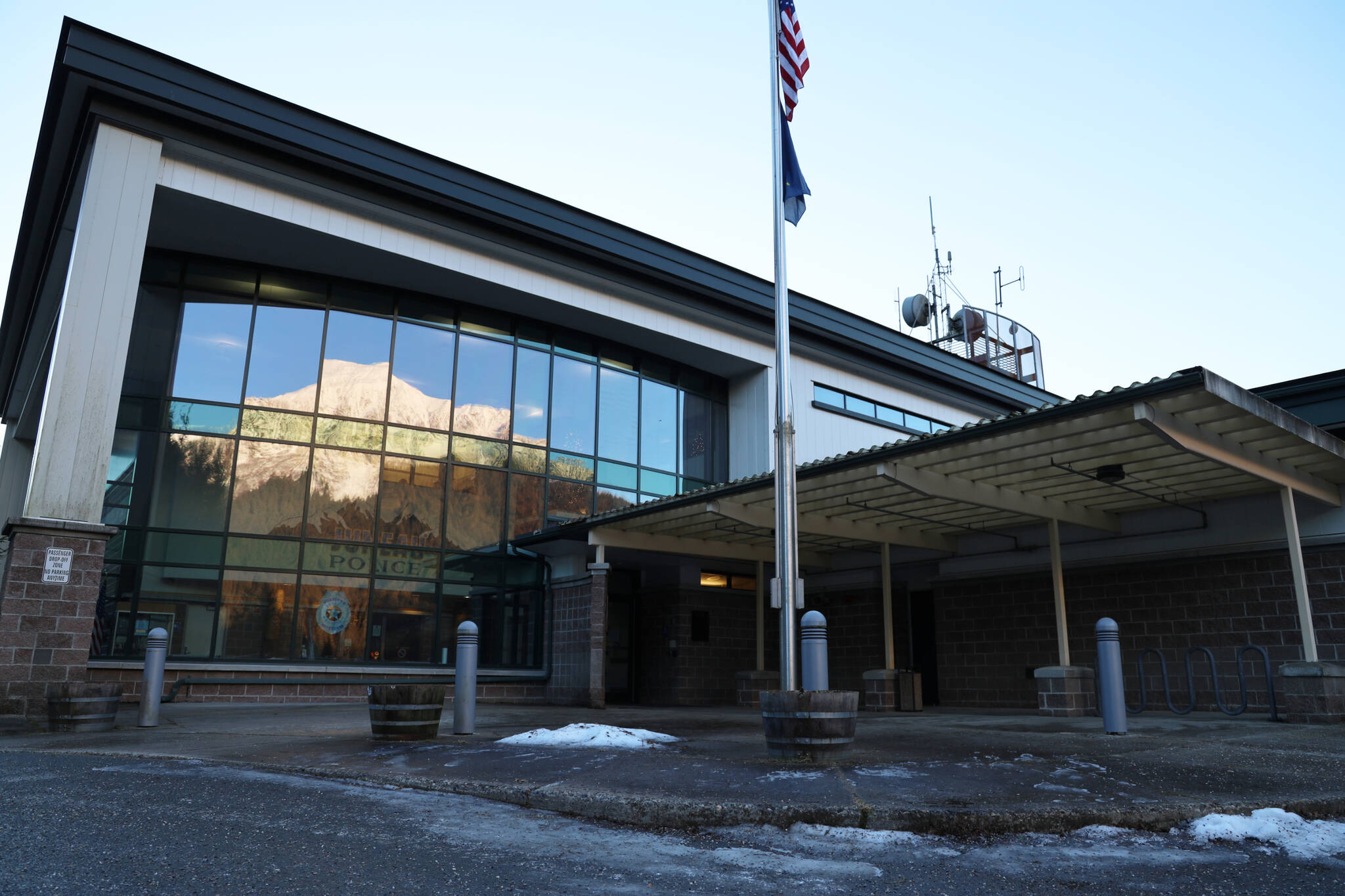 This photo shows the Juneau Police Department station in Lemon Creek. Juneau Police Department Employees Association Board on Thursday made public its concerns with the city's ability to recruit and retain sworn officers. (Clarise Larson / Juneau Empire)