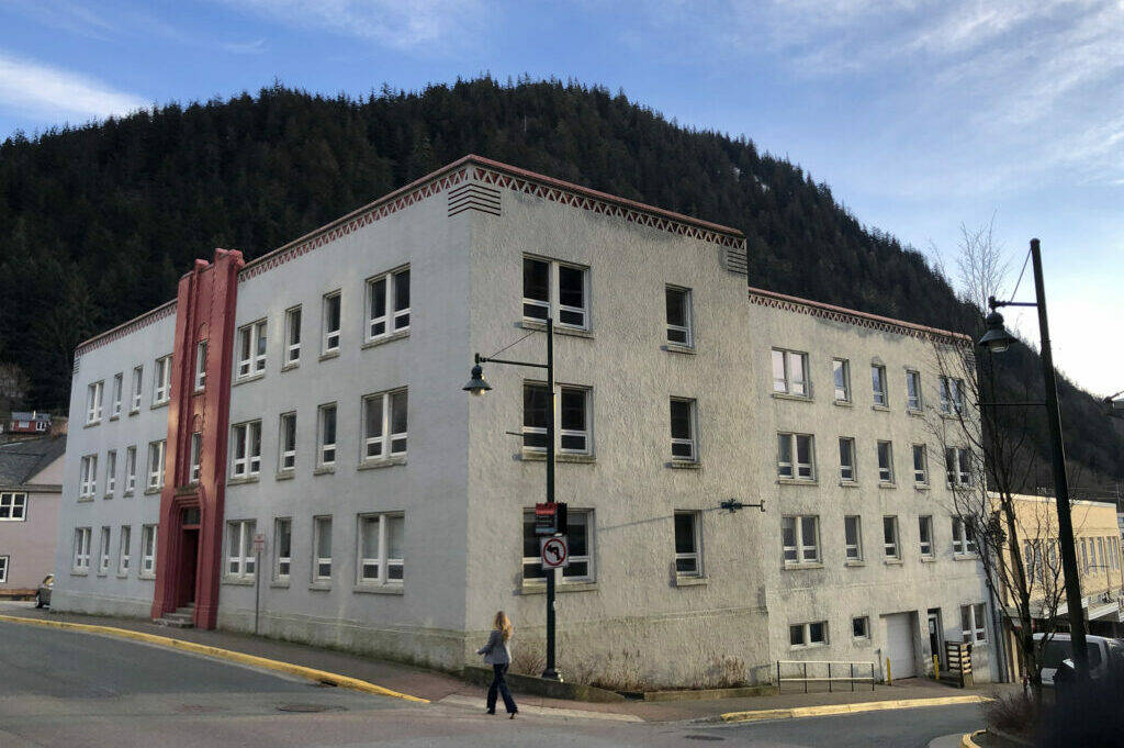 The Assembly Building is seen on Wednesday, Dec. 21, 2022, in downtown Juneau, Alaska. (James Brooks/Alaska Beacon)
