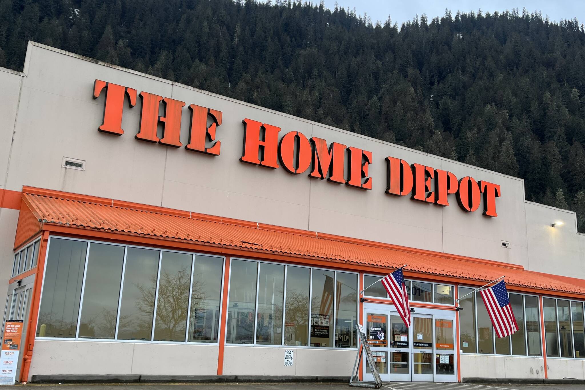 Home Depot in Juneau is where 60-year-old Anthony C. Perry was arrested Monday by JPD on an outstanding felony warrant for two counts of second-degree burglary. Perry was additionally charged with violating condition of release, resisting arrest and three counts of fourth-degree assault. (Jonson Kuhn / Juneau Empire)
