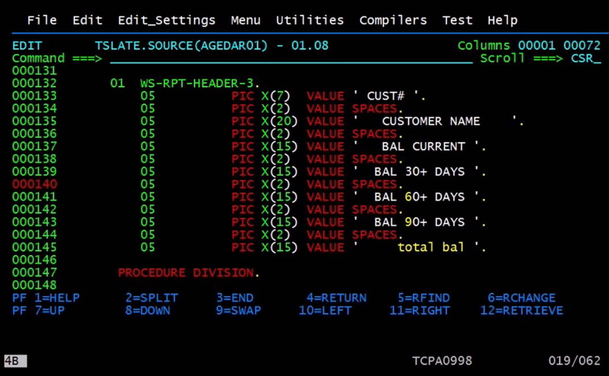 A screenshot shows a program written in the early-computer language of COBAL that is used by Alaska’s Division of Public Assistance to process food stamp applications a computer. Only one person is currently able to fully operate the computer system which uses 1959 technology and finding other people qualified in the ancient programming language is a difficulty extended beyond the already-troublesome workforce shortages, according to Department of Health Commissioner Heidi Hedberg. (Alaska Department of Health)