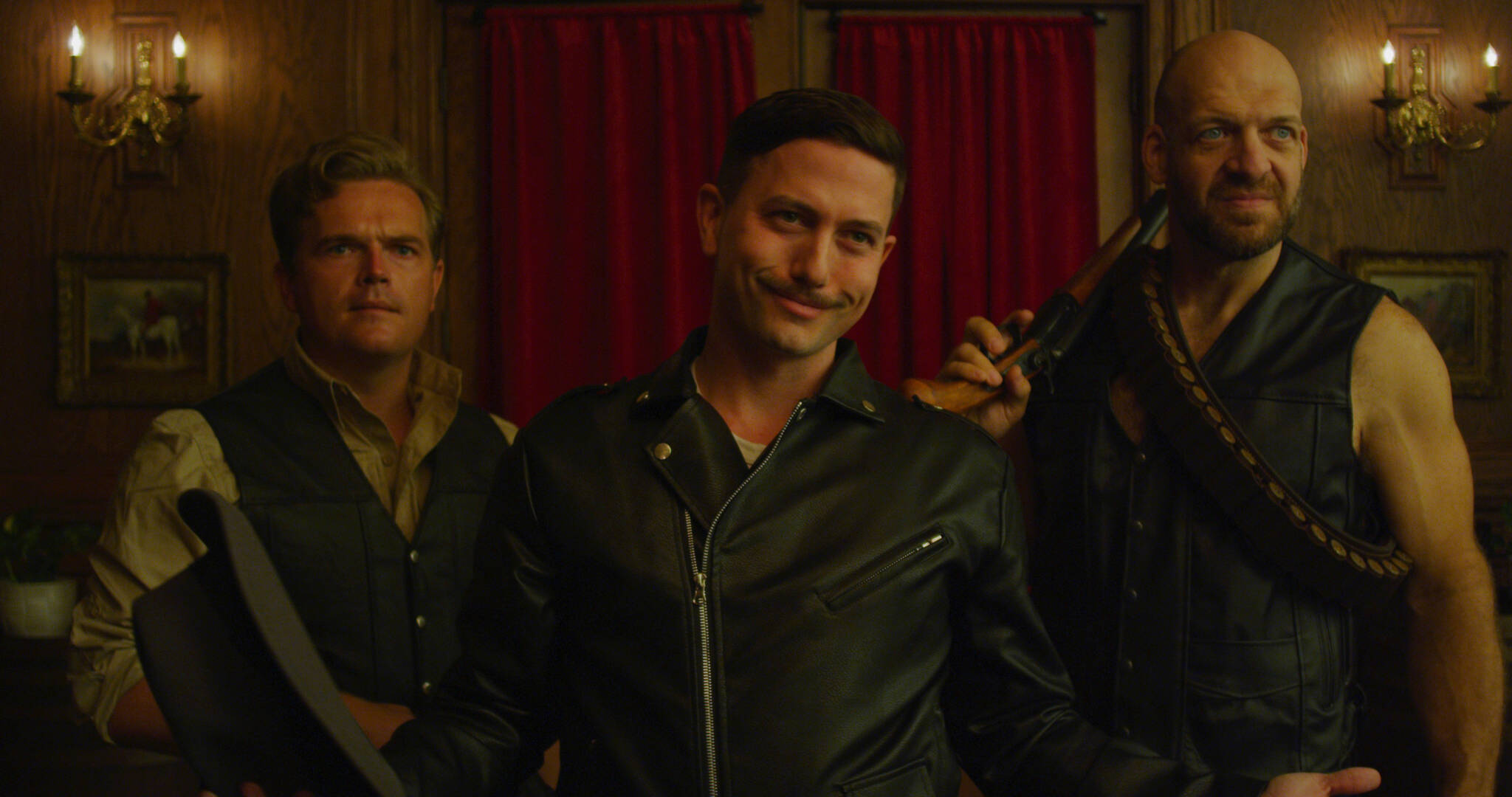 Jackson Rathbone as Fritz Ziegler next to Nazi henchmen in “Condor’s Nest,” in theaters, on demand and digital release on Friday. (Courtesy Photo / PMKBNC)