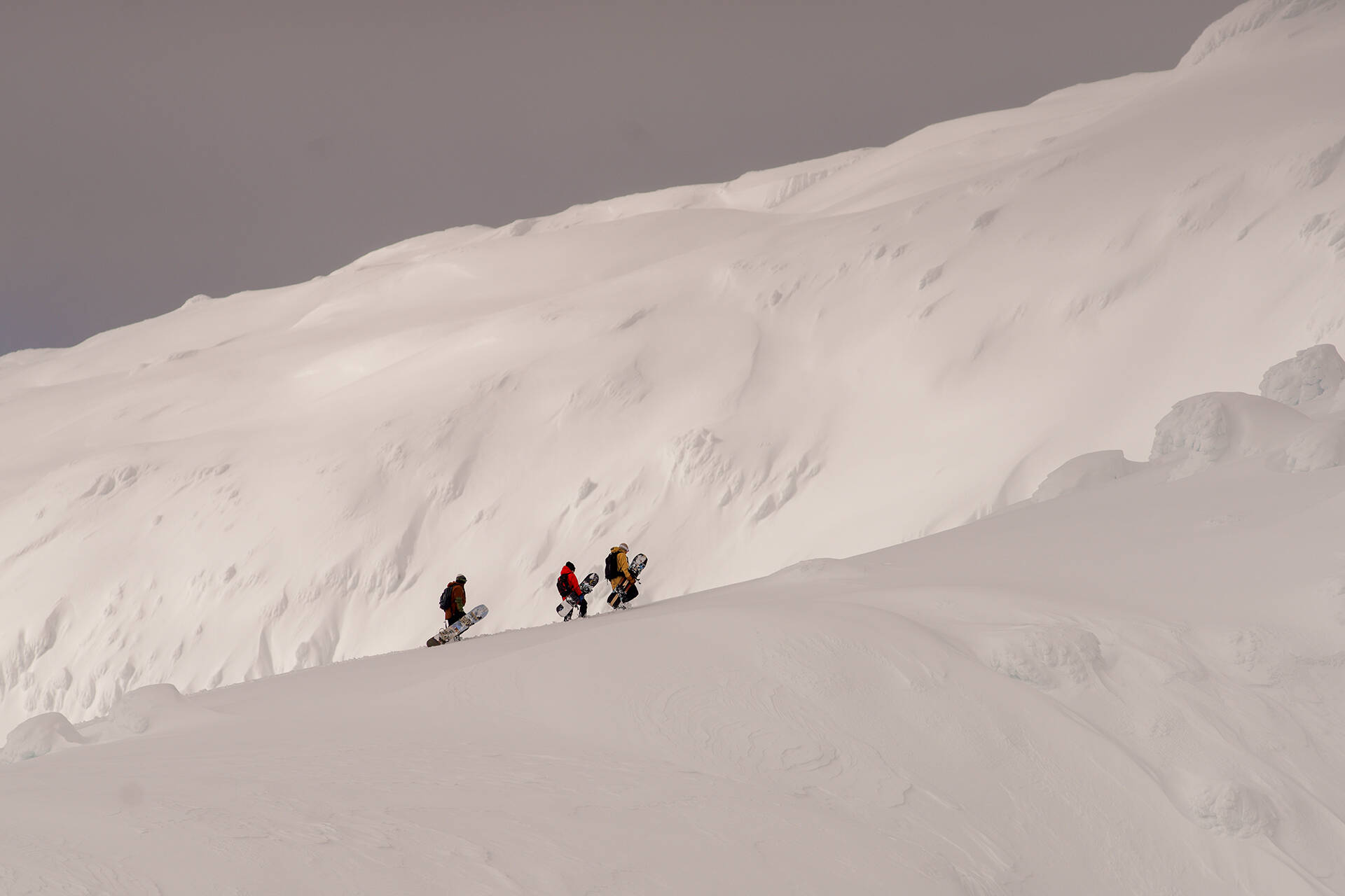 A still image of Mark Rainery and crew hiking backcountry trails of Southeast Alaska as part of their collaborative new film, “The Outliers.” (Courtesy Photo / Scott Baxter)
