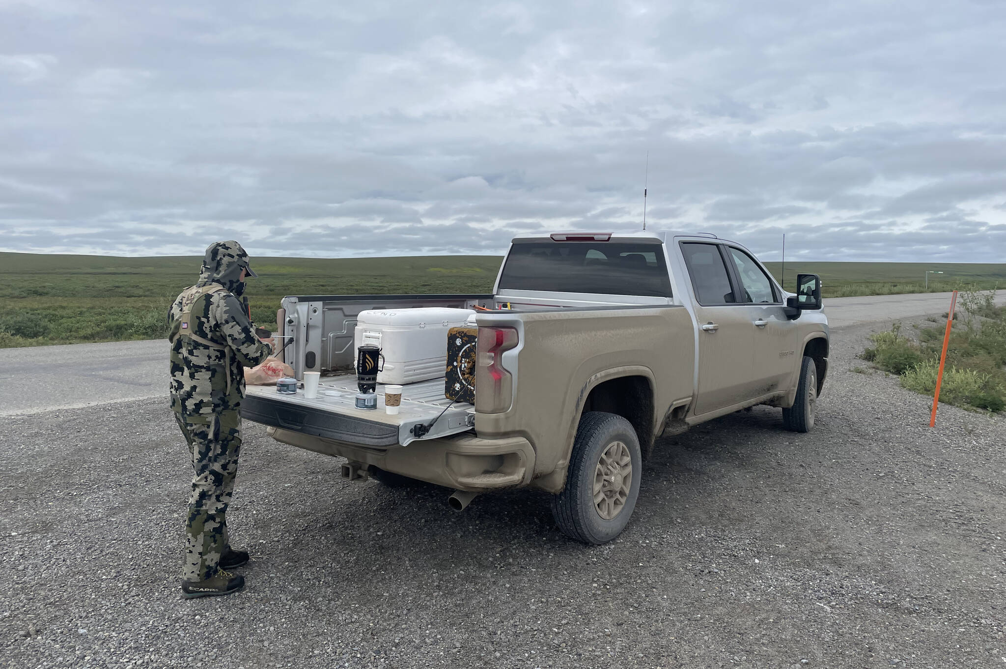 If the author had cash to burn, he wouldn't rent a truck to go hunt the Haul Road, he'd buy a new truck just for the trip. (Jeff Lund / For the Juneau Empire)