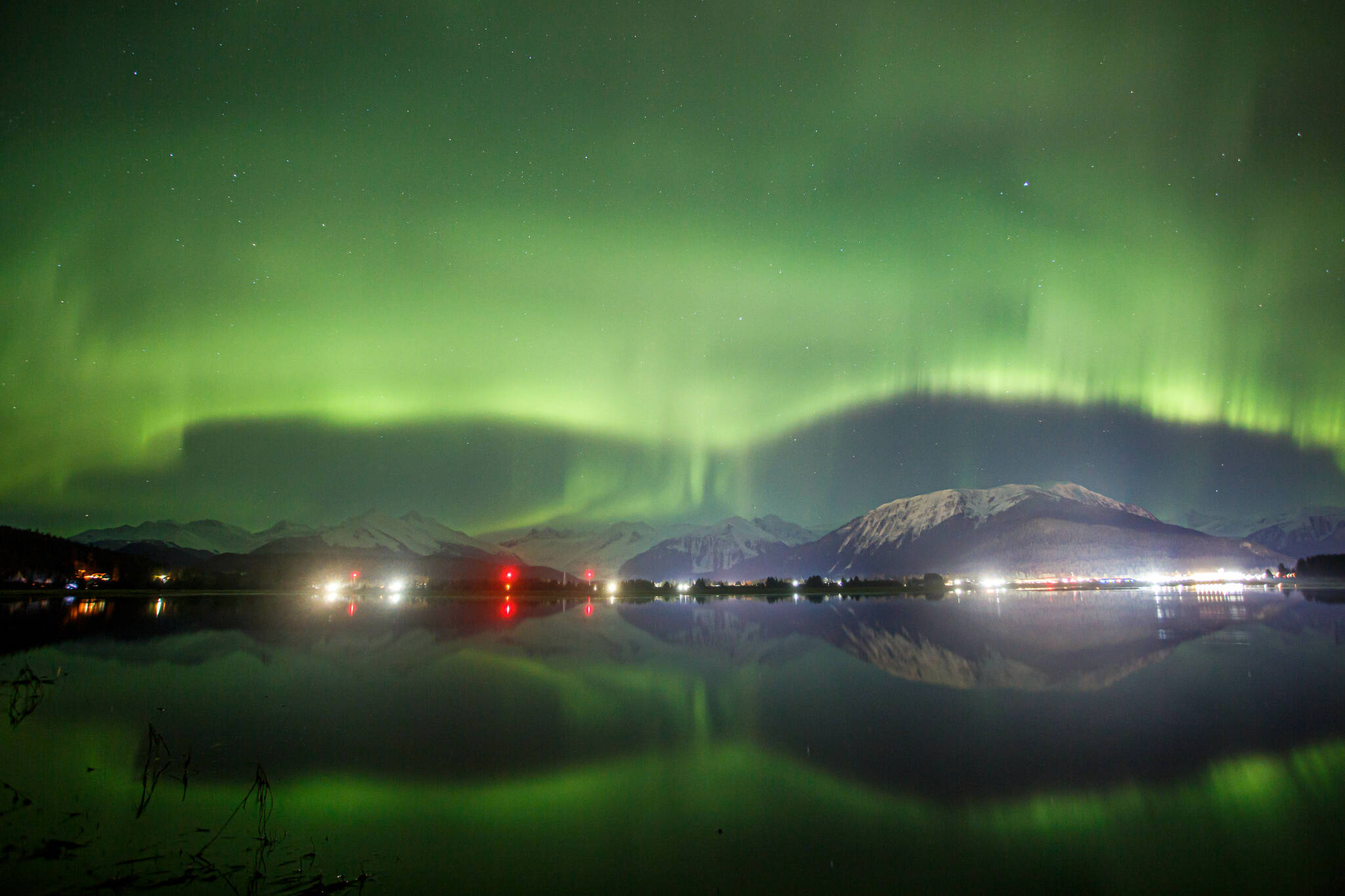Northern lights over the Mendenhall Valley early on Feb. 21. (Courtesy Photo / Jack Beedle)