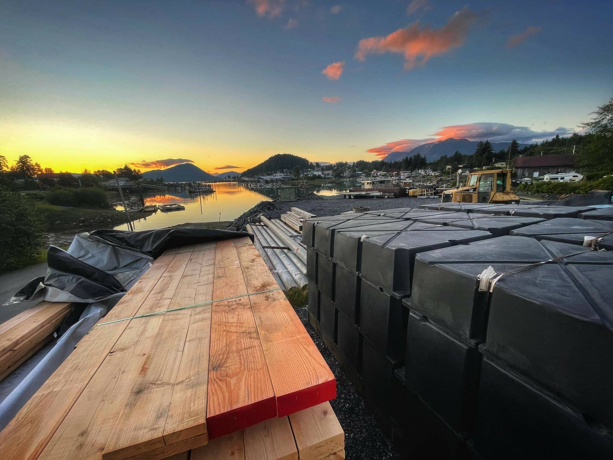 Float house supplies arrive in Wrangell. (Courtesy Photo / Lucy Moline-Robinson)