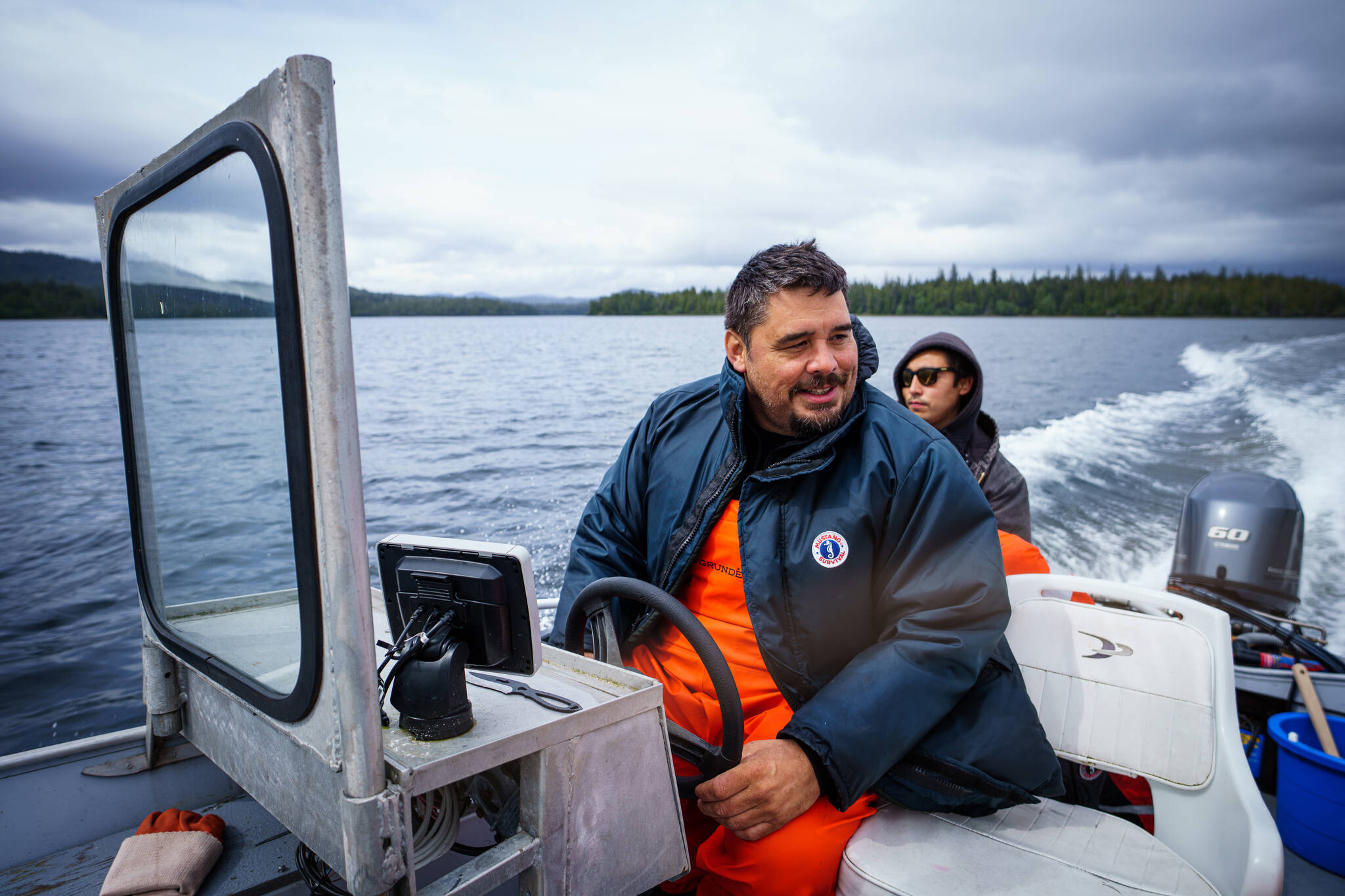 Anthony Christianson, Chairman of the Federal Subsistence Board pictured on his boat headed salmon fishing near his home in Hydaburg. (Bethany Goodrich / Sustainable Southeast Partnership)