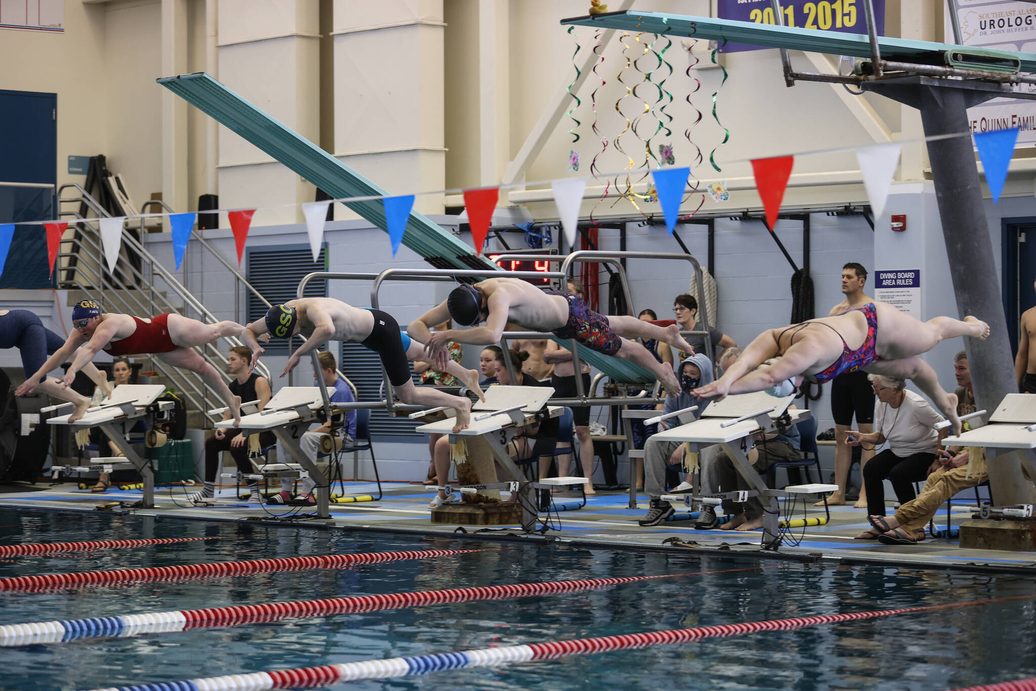 Swimmers compete in the USMS state masters swimming meet over the weekend, hosted for the first time by the Glacier Swim Club at the Dimond Park Aquatic Center. (Courtesy Photo / Philip Loseby)