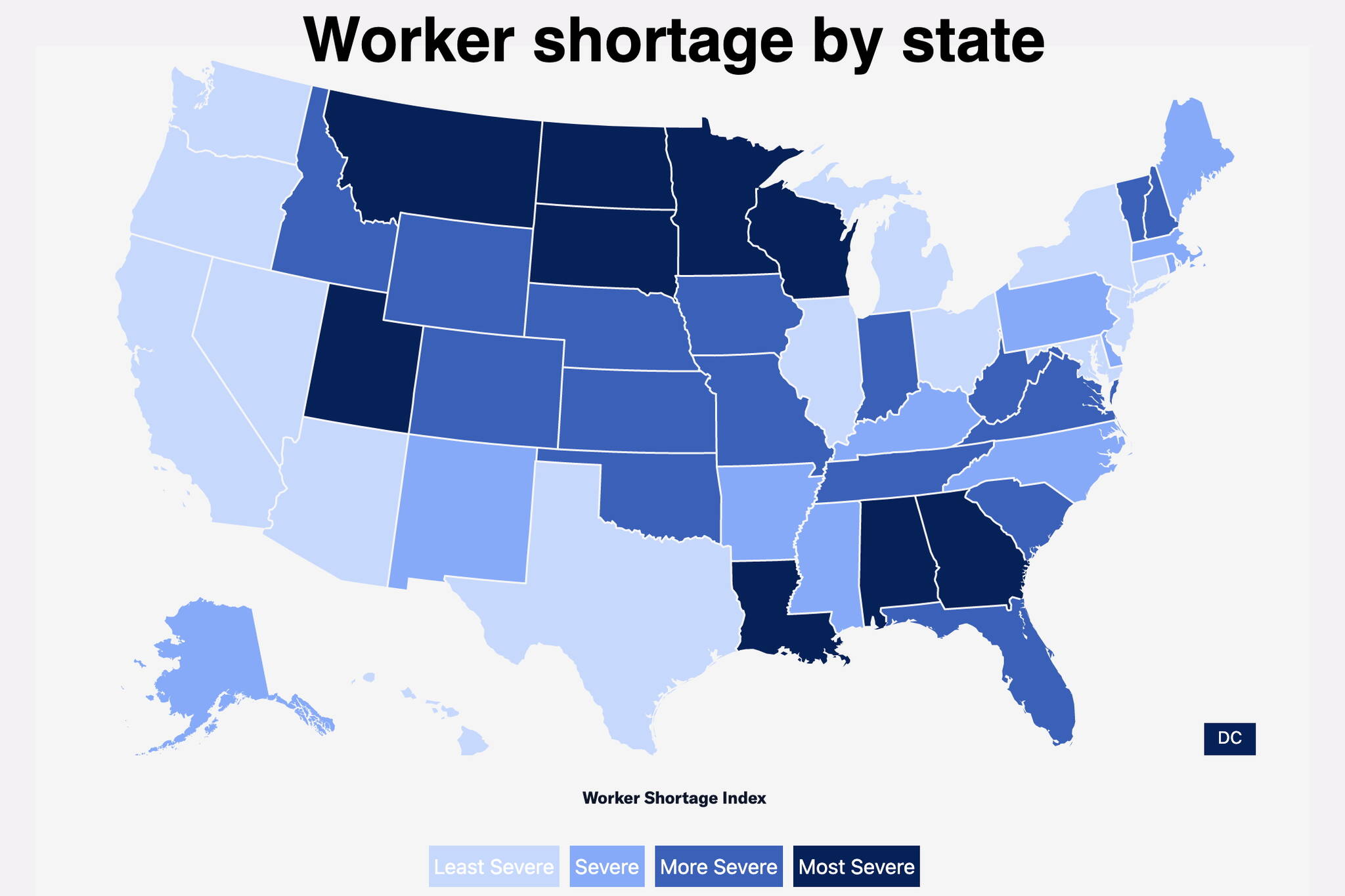 A map shows Alaska is faring better than a majority of states in its overall workforce situation, despite a shortage in many public and private occupations that have resulted in what officials deem crisis level. (U.S. Chamber of Commerce)