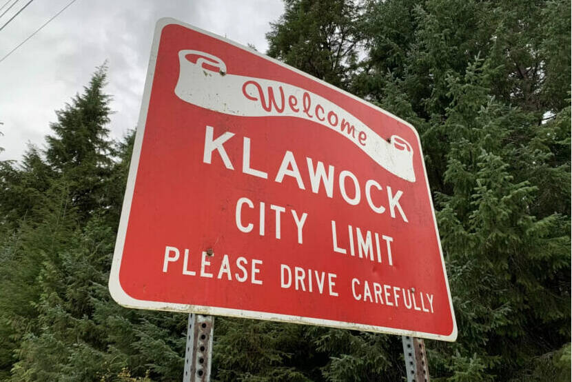 A sign welcomes drivers to Klawock, Alaska in 2021. (Eric Stone / KRBD)