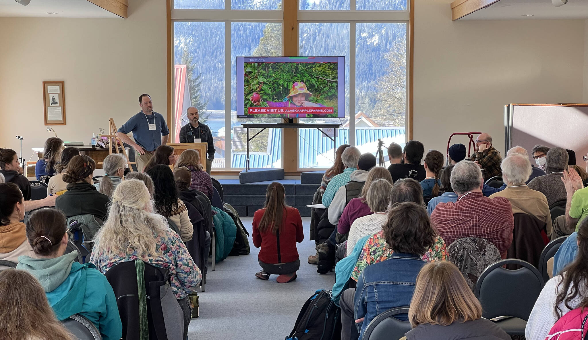 During three bright snowy days in Petersburg, over 100 farmers and growers from across the region gathered to share learnings for how to grow healthy, delicious, and nutritious foods in Southeast Alaska for the third Southeast Alaska Farmers Summit. The next summit will be held in 2025. (Tripp J Crouse / Spruce Root)