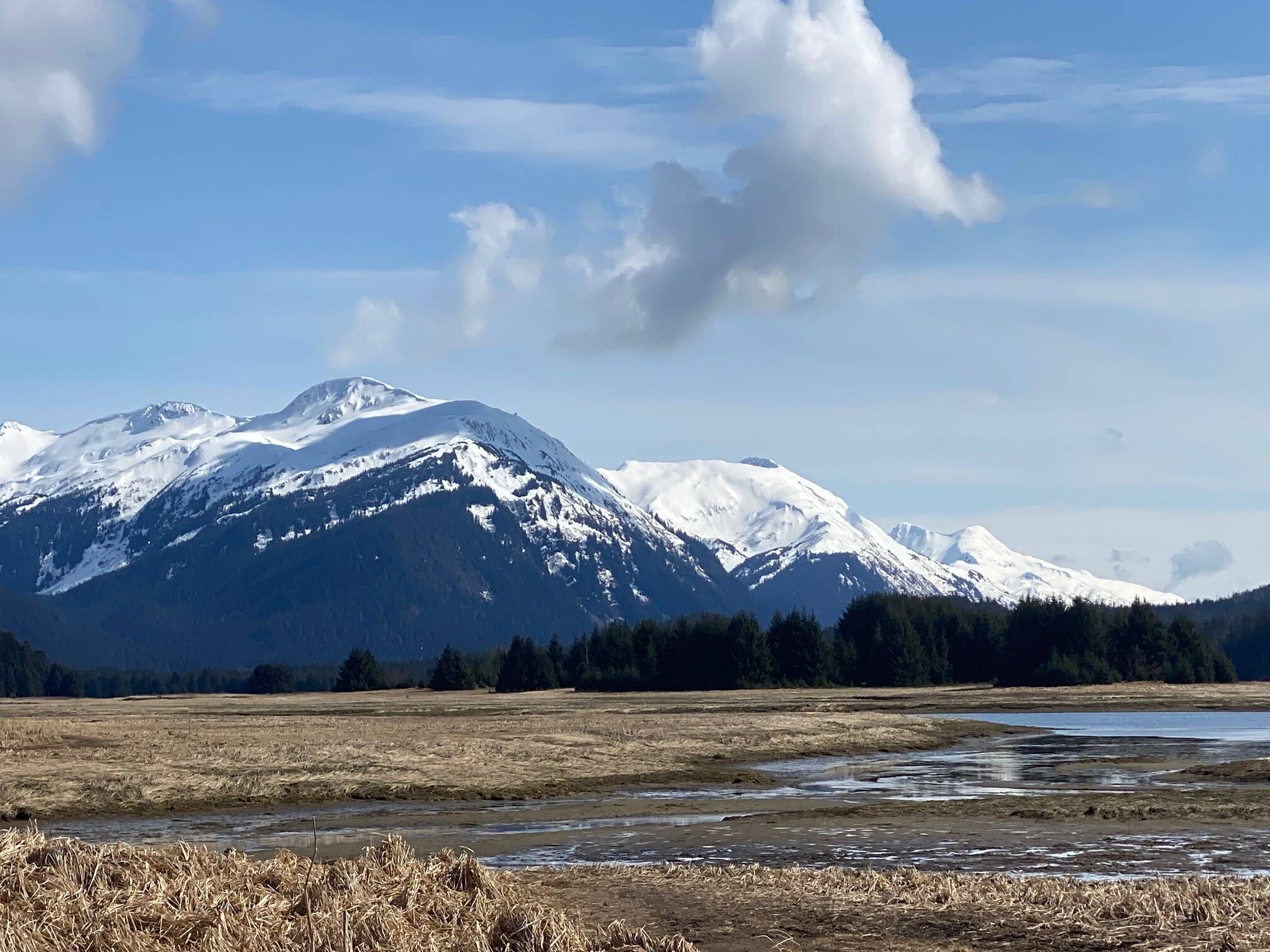 This photo shows a view of three town mountains from the Airport Dike Trail. (Courtesy Photo / Denise Carroll)