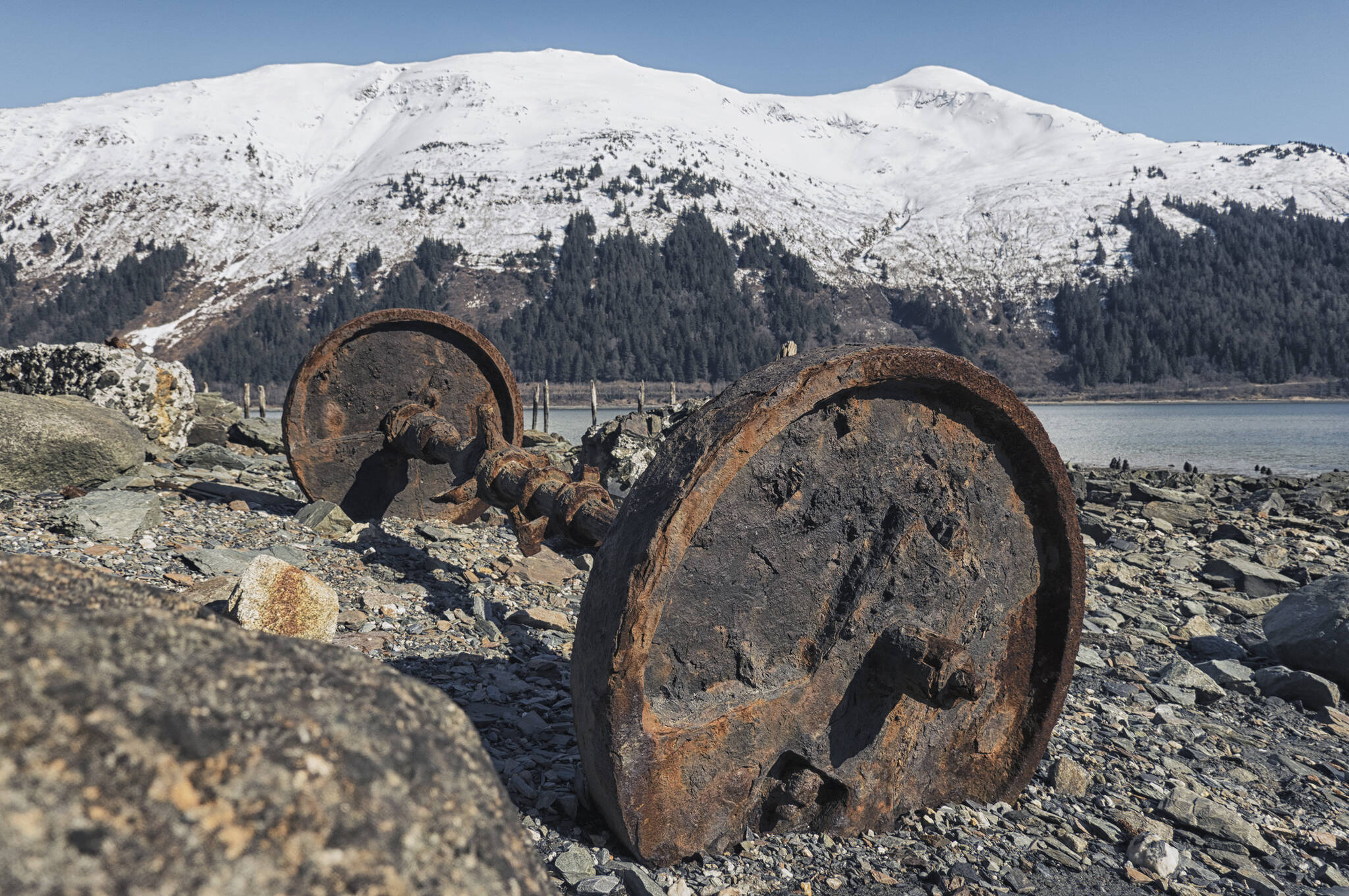 This photo shows a Treadwell Mine relic past Sandy Beach on Douglas Island. (Courtesy Photo / Kenneth Gill, gillfoto)