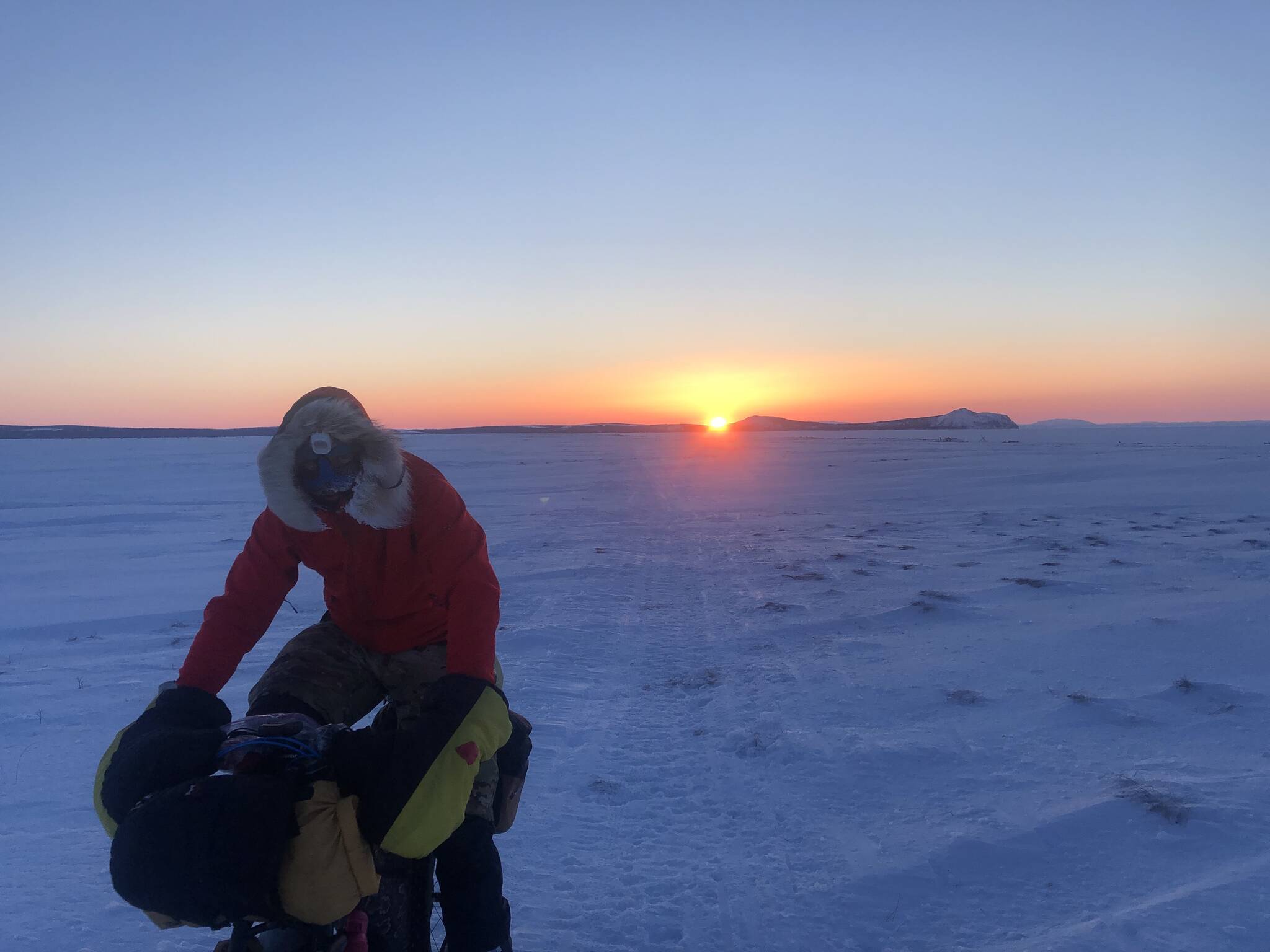Jay Cable of Fairbanks rides between the villages of Koyuk and Elim on his recent journey from Knik to Nome. (Courtesy Photo / Jamie Hollingsworth)
