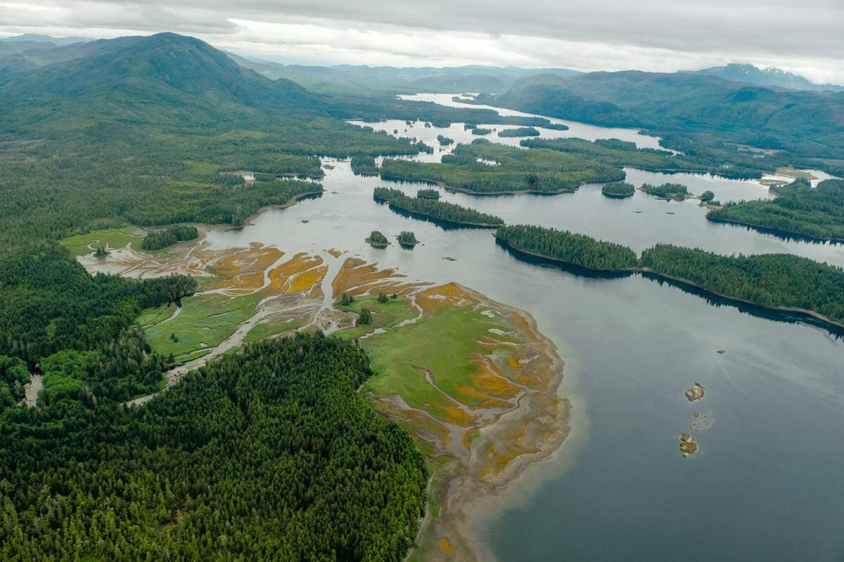 Waterways in Southeast Alaska are seen from the air in this 2021 photo by a member of the Central Council Tlingit Haida Indian Tribes of Alaska. The Native tribe is among many in the U.S. and Canada seeking faster and more definitive action by the two countries to cleanup polluted mining sites and safeguard areas against harm from future industrial activity. Complaints about contaminated sites in some border areas, including the Tulsequah Chief mine in British Columbia about 20 miles from Alaska near Juneau, have gone largely unaddressed for many years. (Courtesy Photo / CCTHITA)