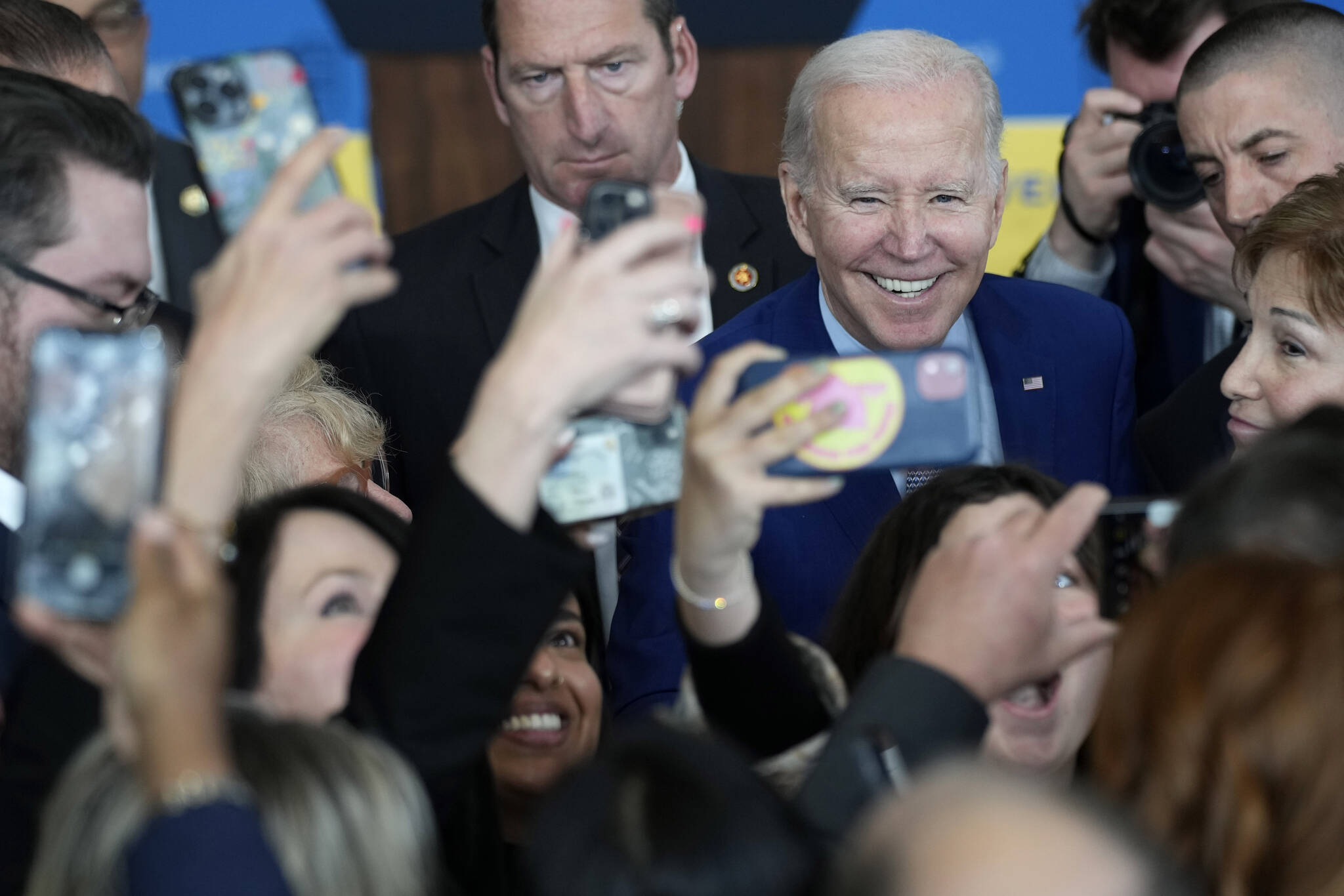 President Joe Biden greets people after speaking about health care and prescription drug costs at the University of Nevada, Las Vegas, Wednesday, March 15, 2023, in Las Vegas. (AP Photo / John Locher)