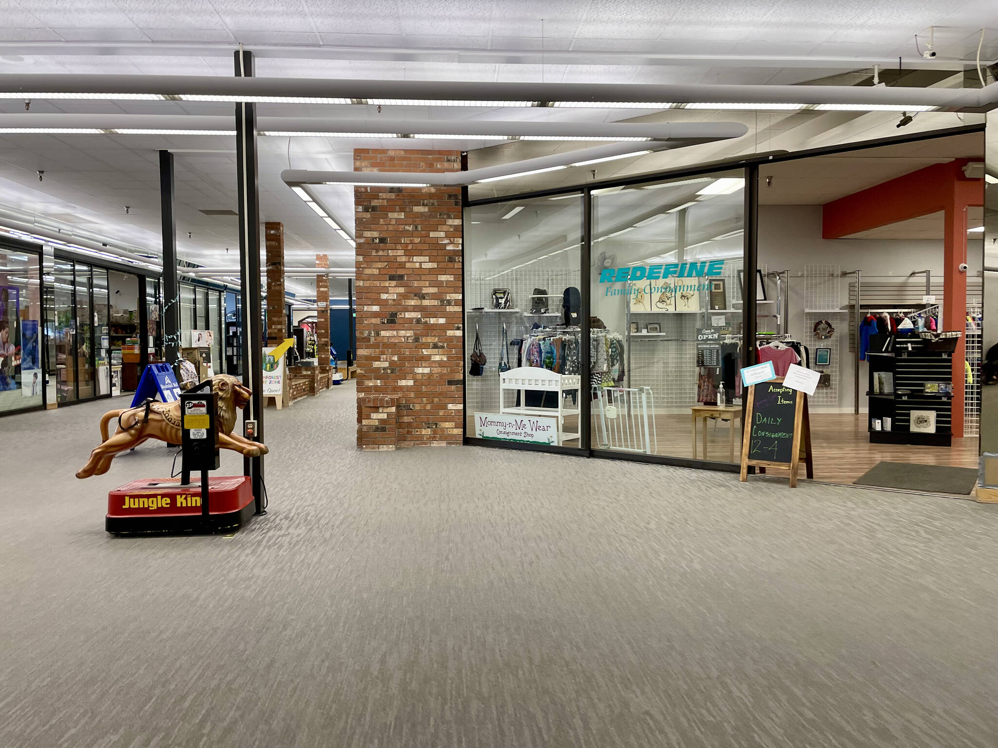 Mendenhall Mall is home to multiple businesses operated by women and people of color, including the Indigenous-owned Redefine consignment shop. (Lauren Cusimano / For the Capital City Weekly)