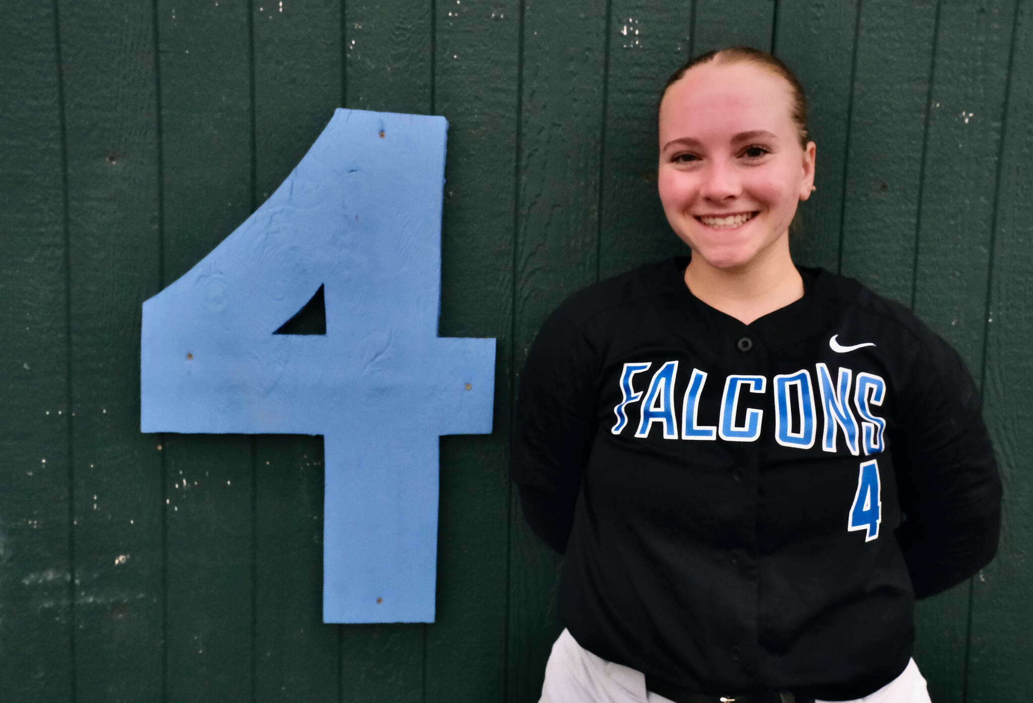 Falcons softball senior Leah Hetle will be honored before a Saturday game against Ketchikan. (Klas Stolpe / Juneau Empire)