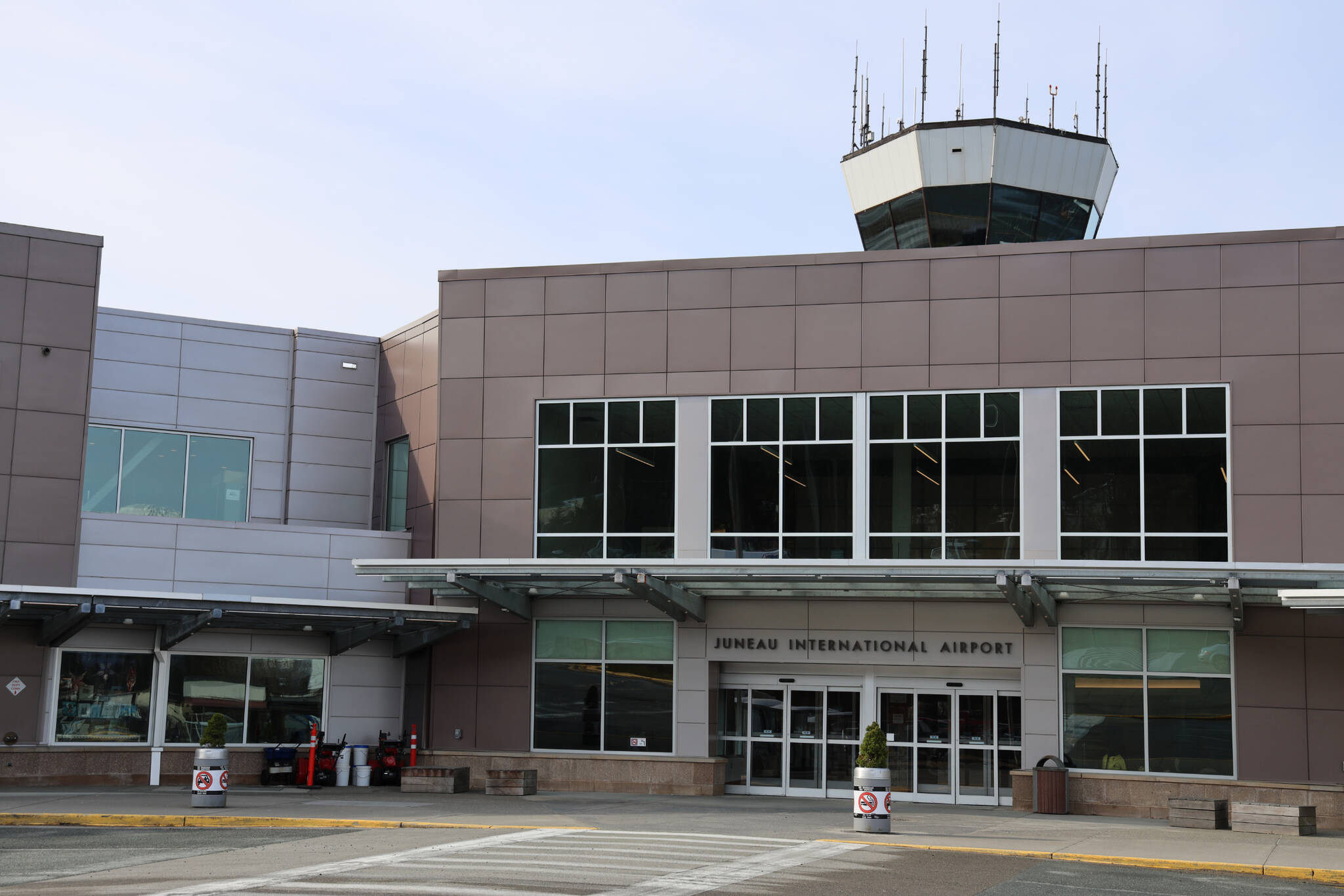 This is a photo of the Juneau International Airport in April 2023. A Montana man pleaded guilty last Wednesday to assaulting a flight crew member while aboard a flight from Sitka to Juneau in early April. (Clarise Larson / Juneau Empire File)