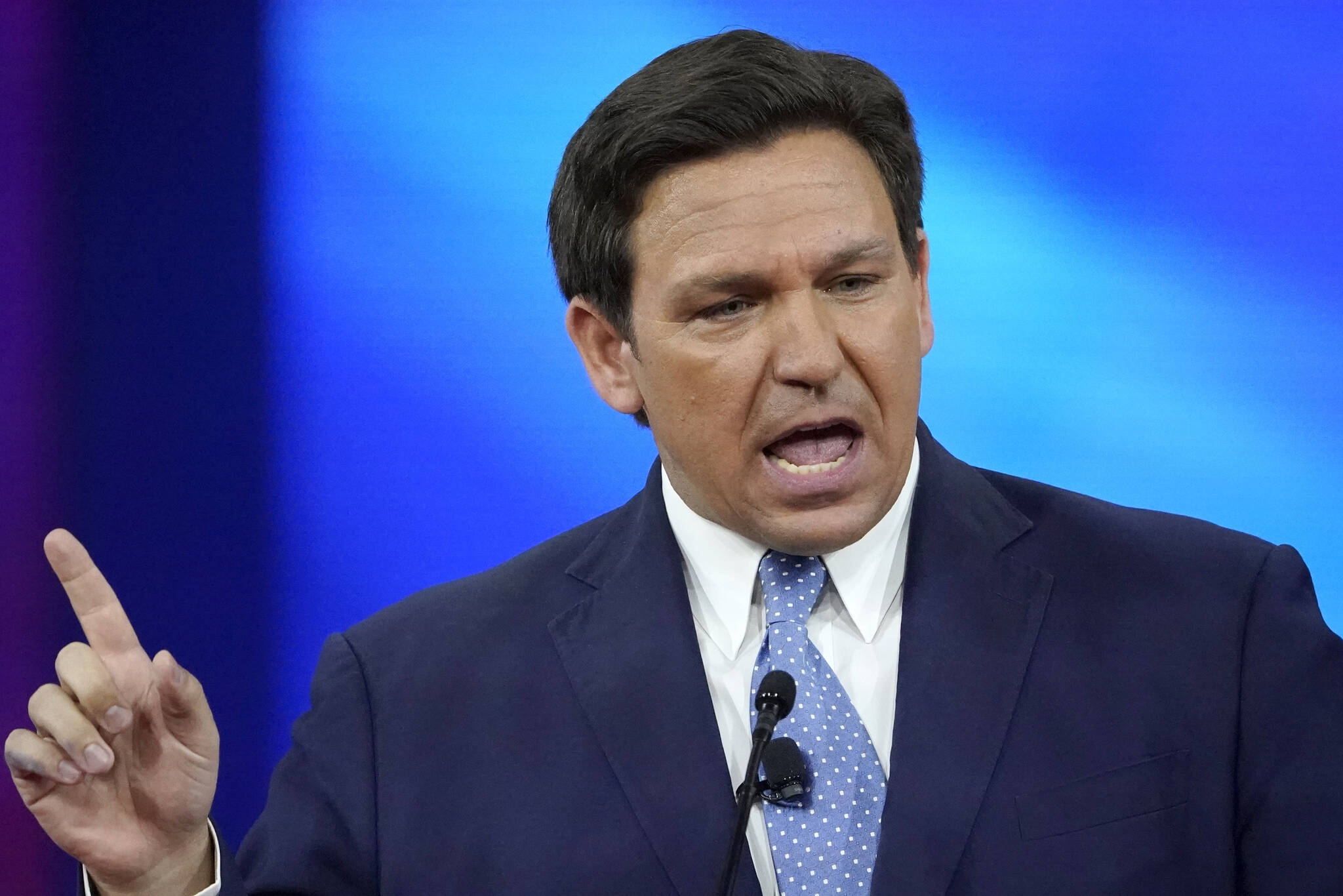 Florida Gov. Ron DeSantis speaks at the Conservative Political Action Conference (CPAC), Feb. 24, 2022, in Orlando, Fla. DeSantis has filed a declaration of candidacy for president, entering the 2024 race as Donald Trump’s top GOP rival (AP Photo / John Raoux)