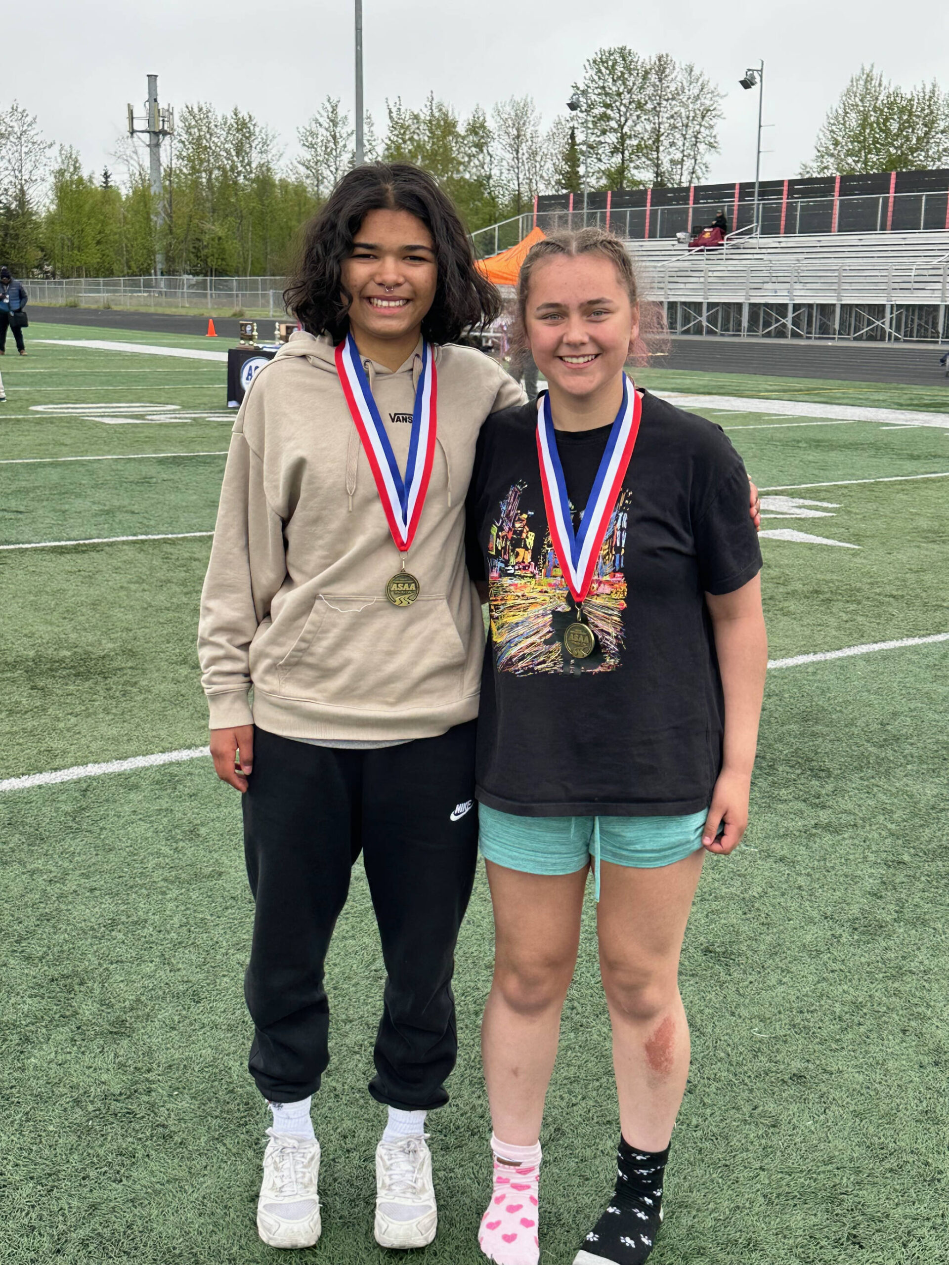 Juneau-Douglas High School: Yadaa.at Kalé Crimson Bears junior Cadence Plummer and sophomore Natalie Travis were all tournament selections in the ASAA DII Girls Soccer State Championships at West Anchorage High School (Courtesy Photo / JDHS Soccer)