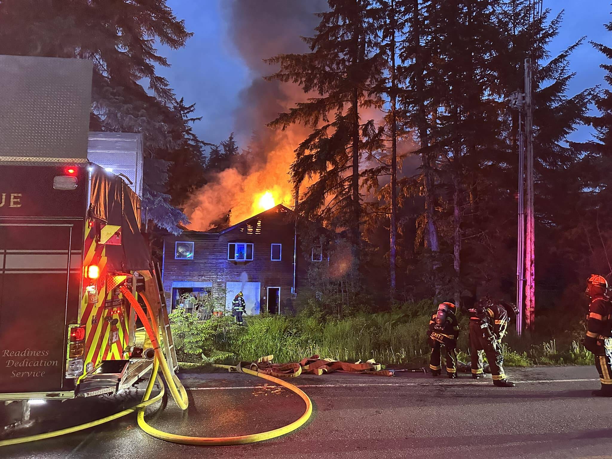 Capital City Fire/ Rescue respond to a structure fire Tuesday morning in the Fritz Cove area near Fox Farm Trail. No injuries were reported. (CCFR)