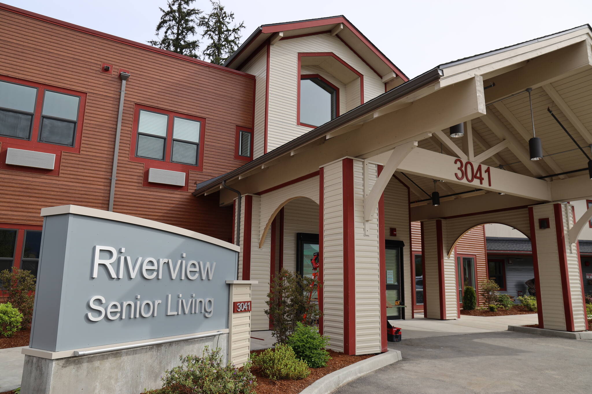 The Riverview Senior Living complex, built on a site purchased in 2019 and where construction began in September of 2021, is now open for residents who are moving in during the coming months. (Clarise Larson / Juneau Empire)