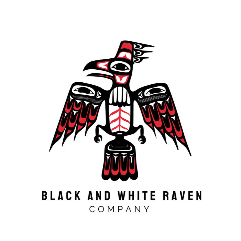 This is the logo of Black and White Raven Co., an LGBTQ+ and Indigenous small business based in Juneau and owned by Chloey Cavanaugh. (Courtesy / Chloey Cavanaugh)