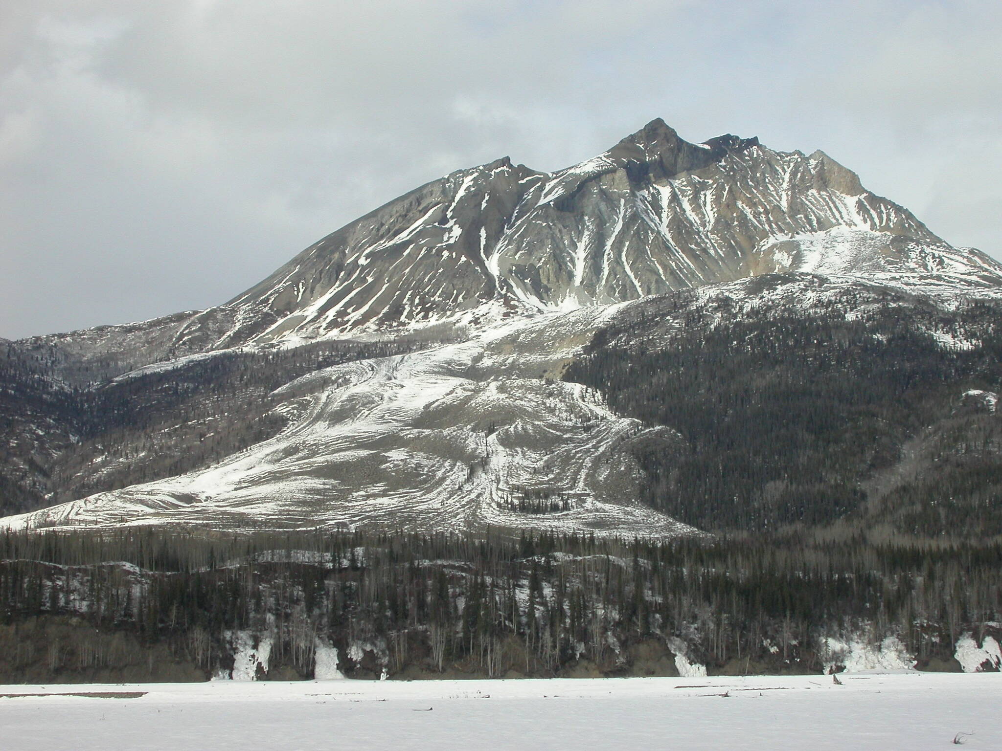 Sourdough rock glacier is one of several in the mountainous area near McCarthy, seen here in April of 2009. (Photo by Ned Rozell)