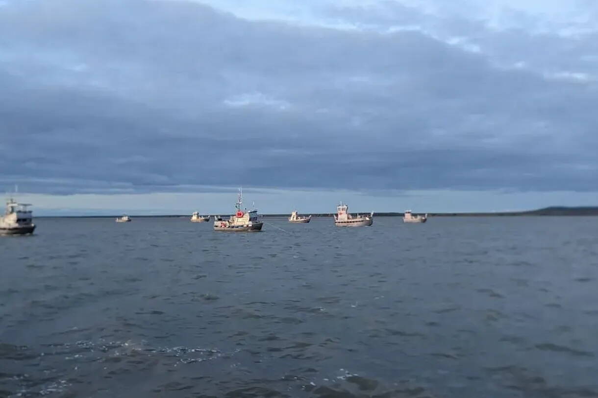 Fishing boats in Bristol Bay this season. (Photo provided by Nathaniel Herz / Northern Journal)