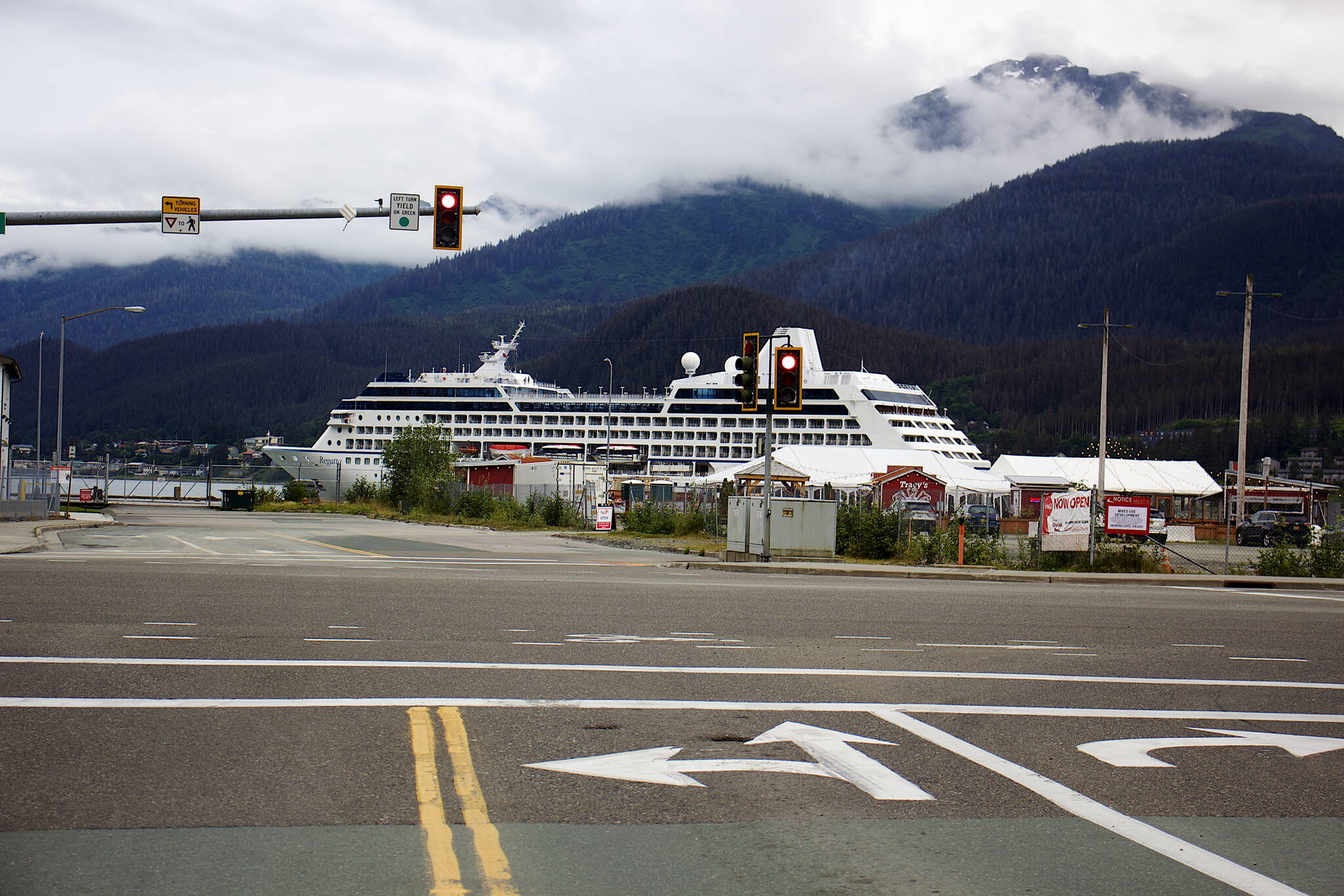 An empty “pole position” space at a red light is one of the things that makes the author happy. (Mark Sabbatini / Juneau Empire)