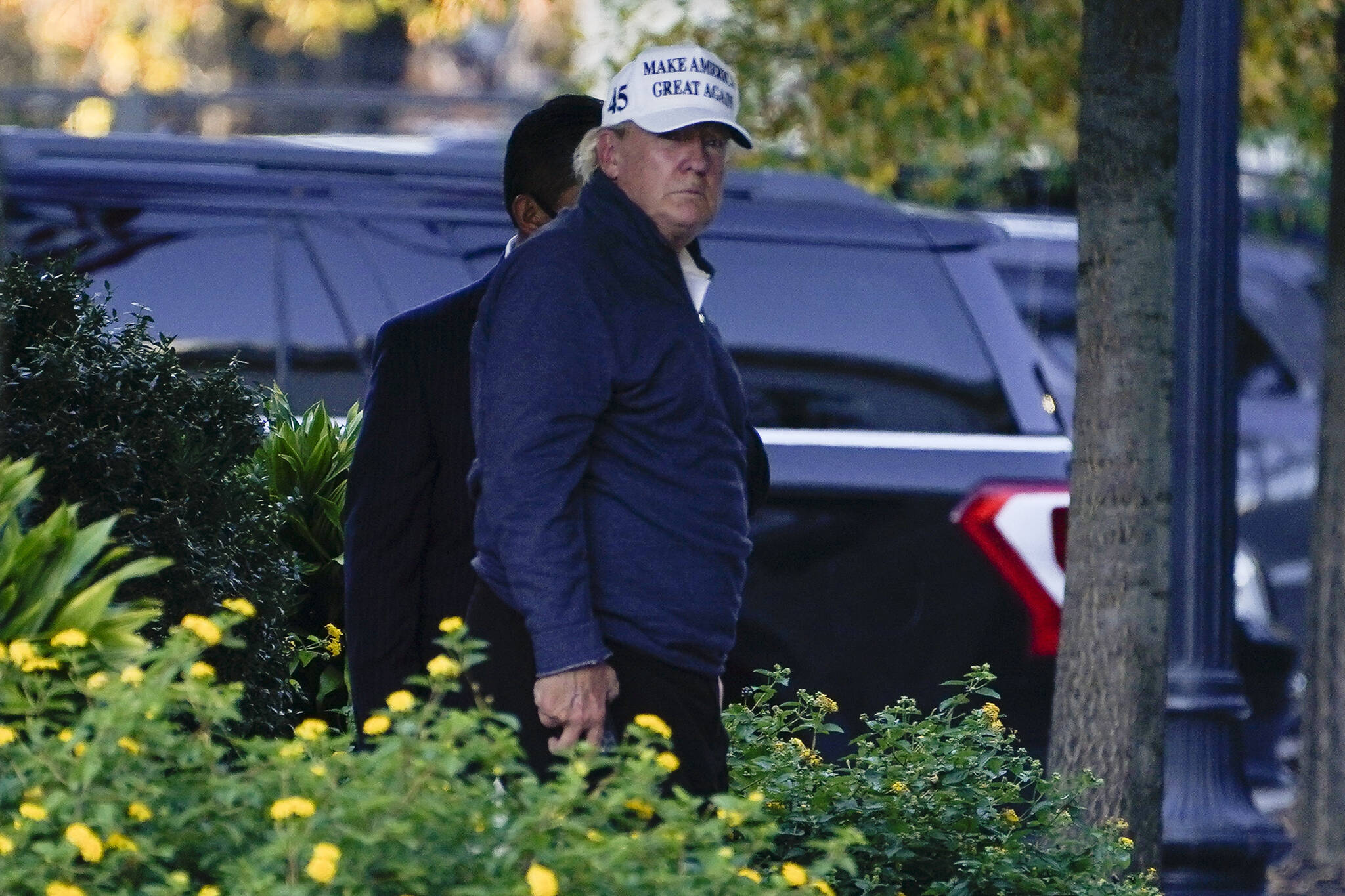 President Donald Trump arrives at the White House after golfing Nov. 7, 2020, in Washington. (AP Photo/Evan Vucci, File)