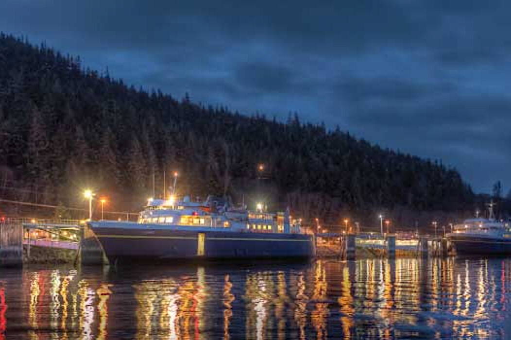 Alaska Marine Highway System vessels in dock at the Auke Bay Ferry Terminal. (Alaska Marine Highway System)