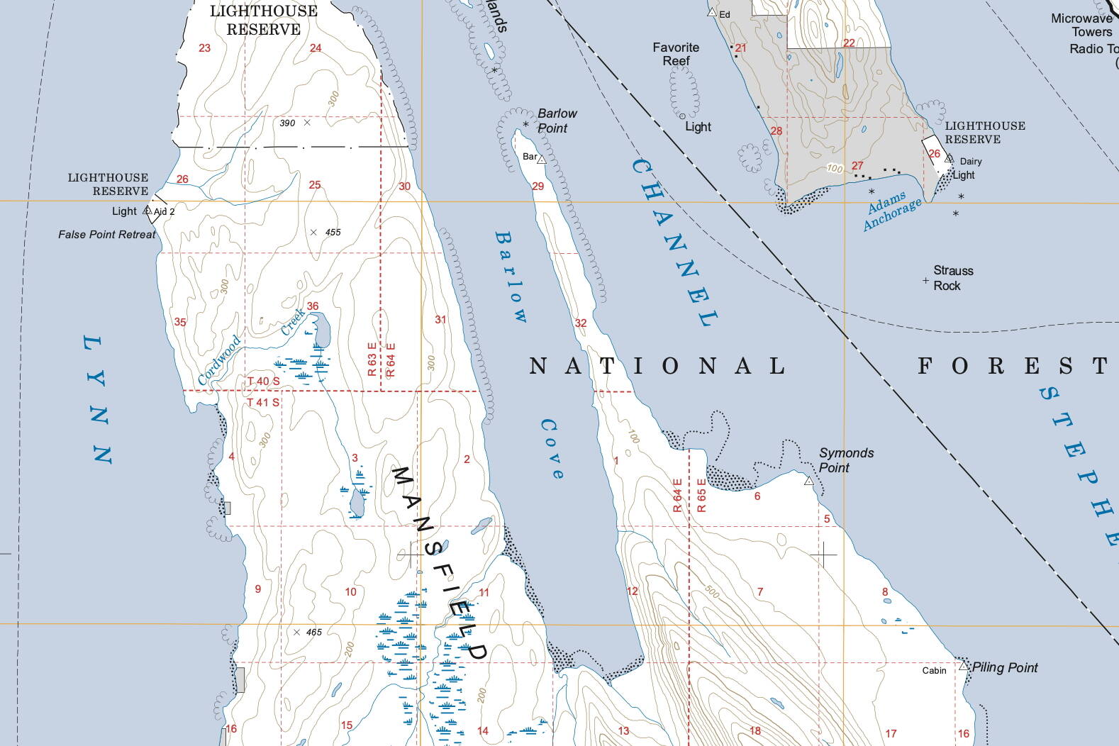 A man died Sunday after falling off a fishing charter boat in Barlow Cove, located directly west of Auke Bay, according to the Alaska State Troopers. No foul play is suspected. (Map by the U.S. Forest Service)