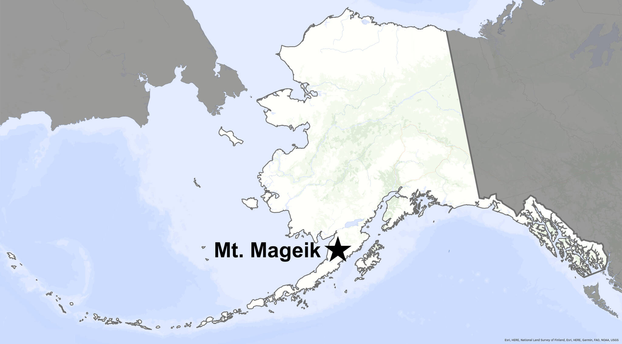 A map of Mount Mageik. (University of Alaska Fairbanks)