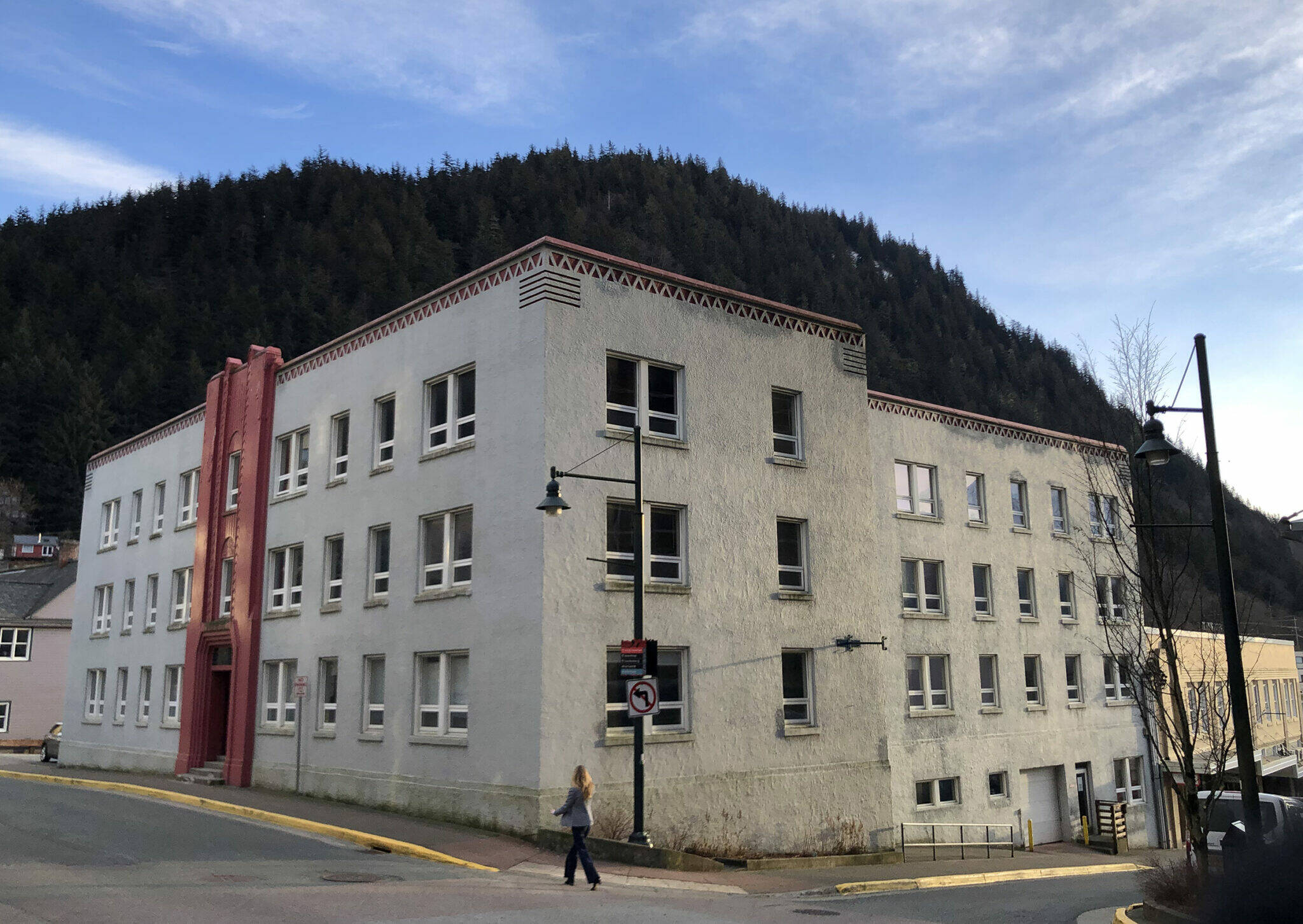 The Assembly Building is seen on Wednesday, Dec. 21, 2022, in downtown Juneau, Alaska. (Photo by James Brooks/Alaska Beacon)