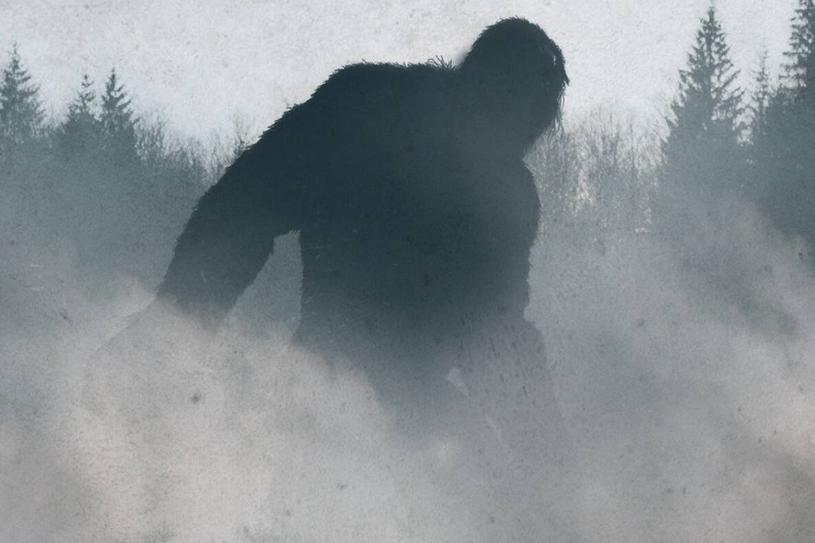 A promotional image for the 2021 TV series “Alaskan Killer Bigfoot” depicts a creature residents of Portlock say drove them from their fishing village 70 years ago. The nine-episode series on Discovery+ documented a 40-day trip by a team of people seeking clues about the creature. (Warner Bros. Discovery Inc.)