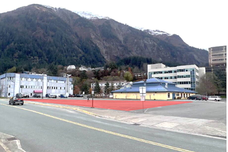 A plot of land at 450 Whittier St. is the preferred site for a new City Hall building. (Photo courtesy of the City and Borough of Juneau)