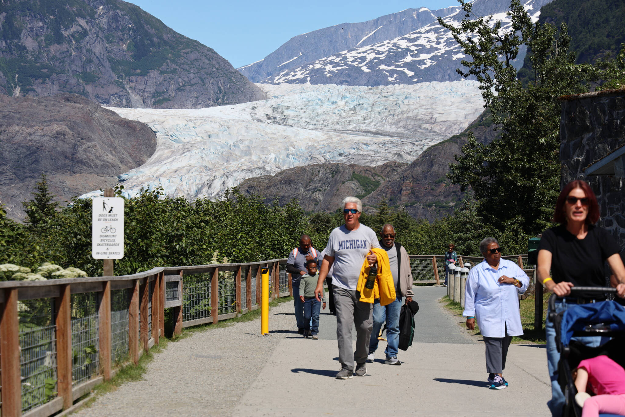 This is a photo taken at the Mendenhall Glacier Visitor Center in July. (Clarise Larson / Juneau Empire File)