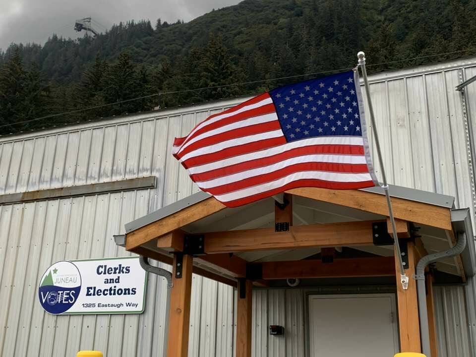 The City and Borough of Juneau Ballot Processing Center, located in a former warehouse south of downtown, is currently being used to tally votes from the Oct. 3 municipal election. (City and Borough of Juneau photo)