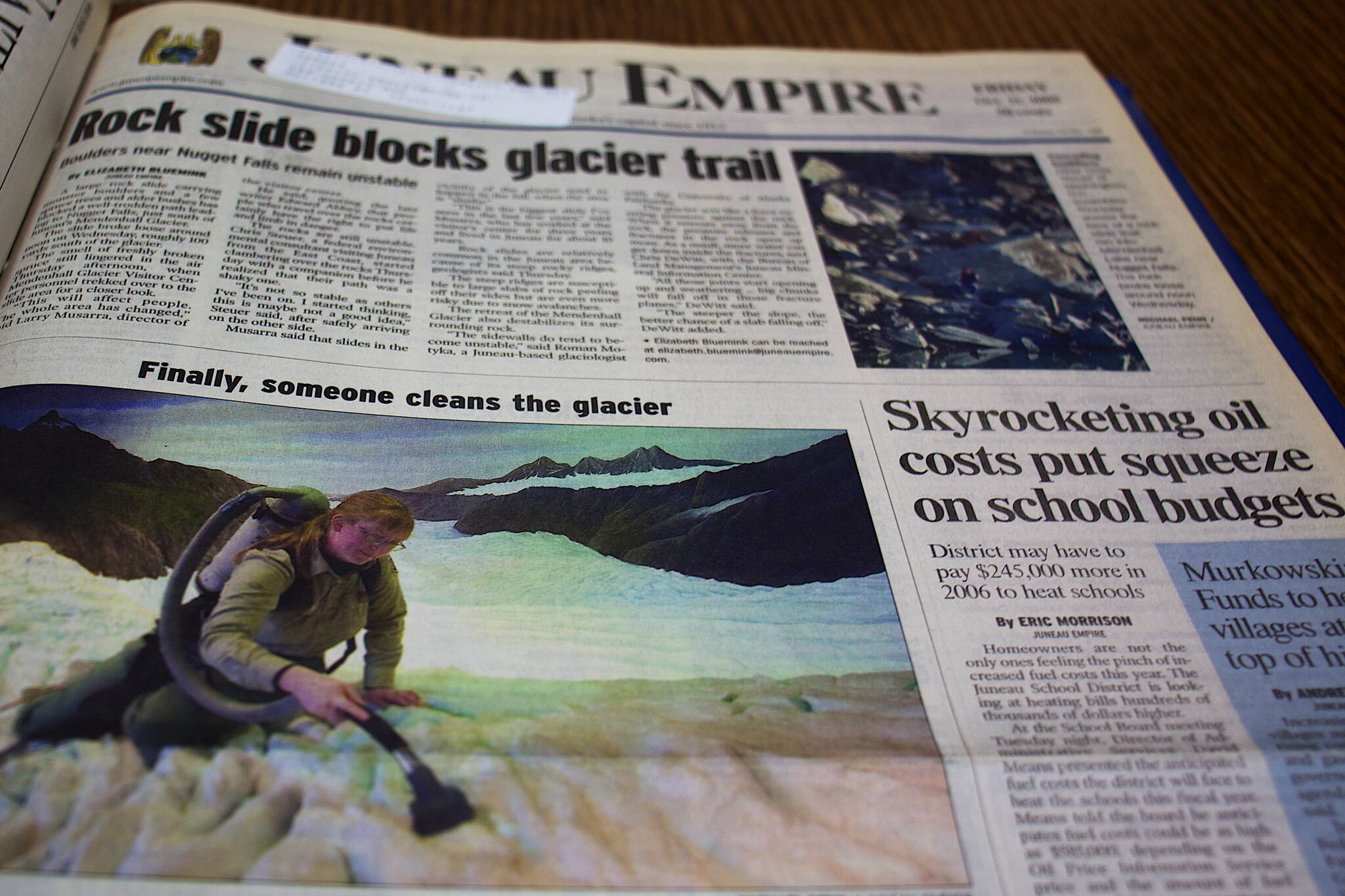 This is a photo of the front page of the Juneau Empire on Oct. 21, 2005. (Mark Sabbatini / Juneau Empire)