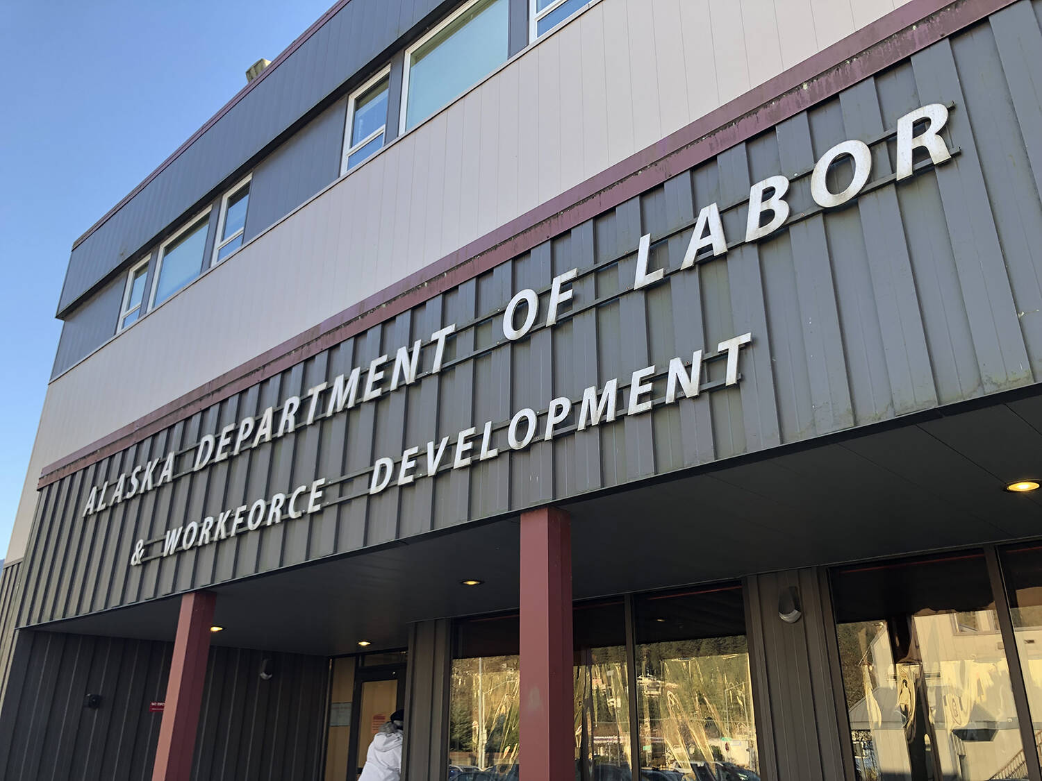 The offices of the Alaska Department of Labor and Workforce Development in Juneau are seen on Thursday. (Photo by James Brooks/Alaska Beacon)