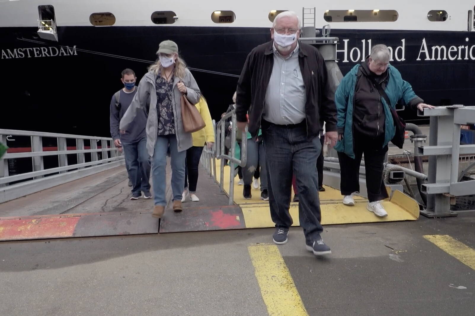 Passengers disembark from a ship in Sitka in the documentary “Cruise Boom,” which is screening Friday at the University of Alaska Southeast and Saturday at the Gold Town Theater. (Courtesy of Artchange Inc.)