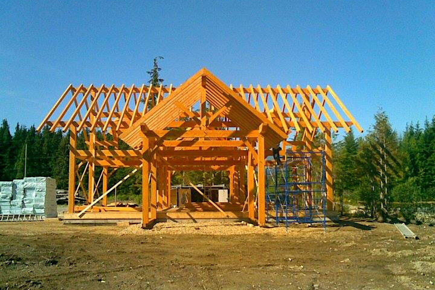 The frame of a house waits further construction in Yakutat with the assistance of the Tlingit Haida Regional Housing Authority. On Monday the housing authority received a $2 million grant intended to help more than 100 families in Southeast Alaska with loans and other housing assistance. (Photo courtesy of the Tlingit Haida Regional Housing Authority)