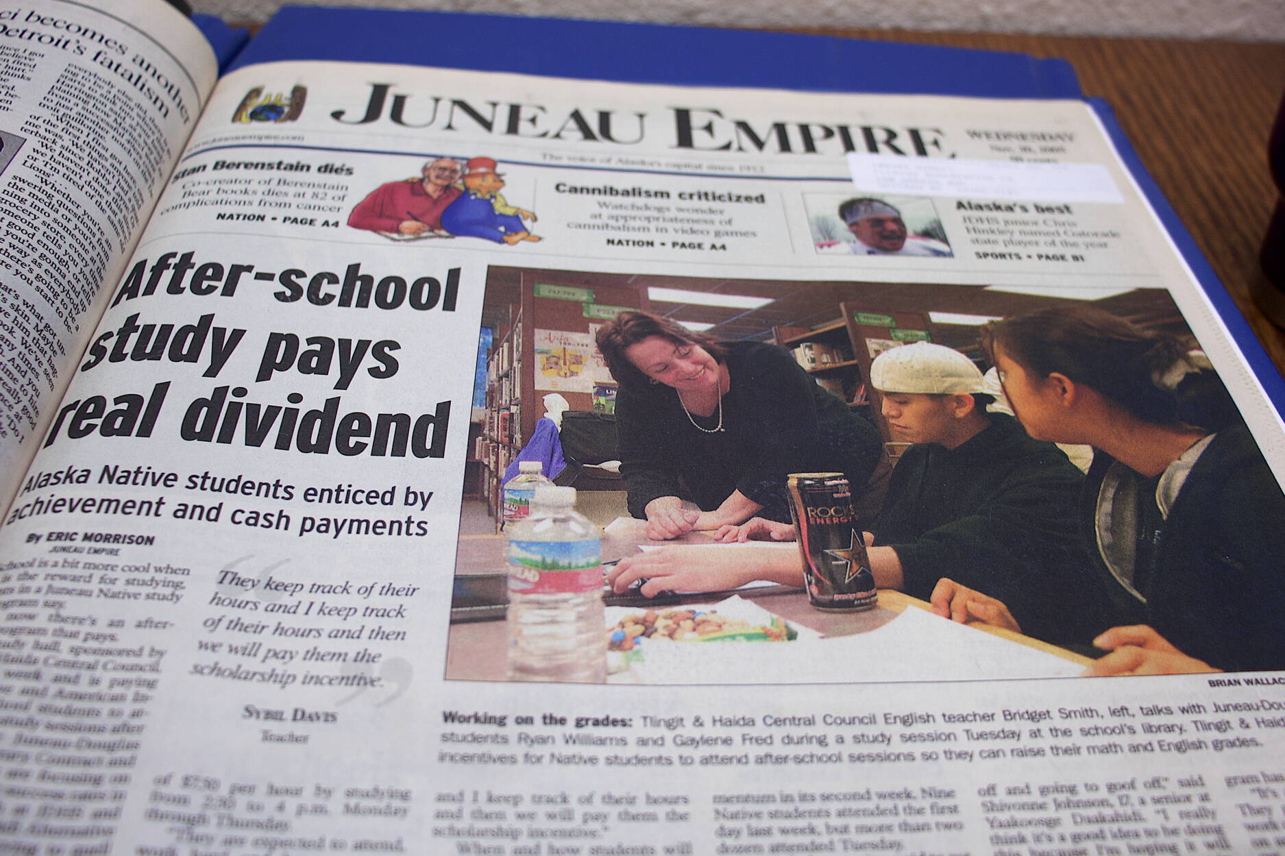 The front page of the Juneau Empire on Nov. 30, 2005. (Photo by Mark Sabbatini / Juneau Empire)
