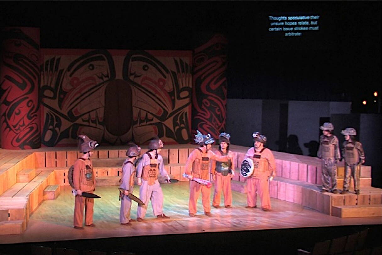 A still frame from a production of Tlingit “Macbeth” at the National Museum of the American Indian in 2007. (Photo provided by Sealaska Heritage Institute)