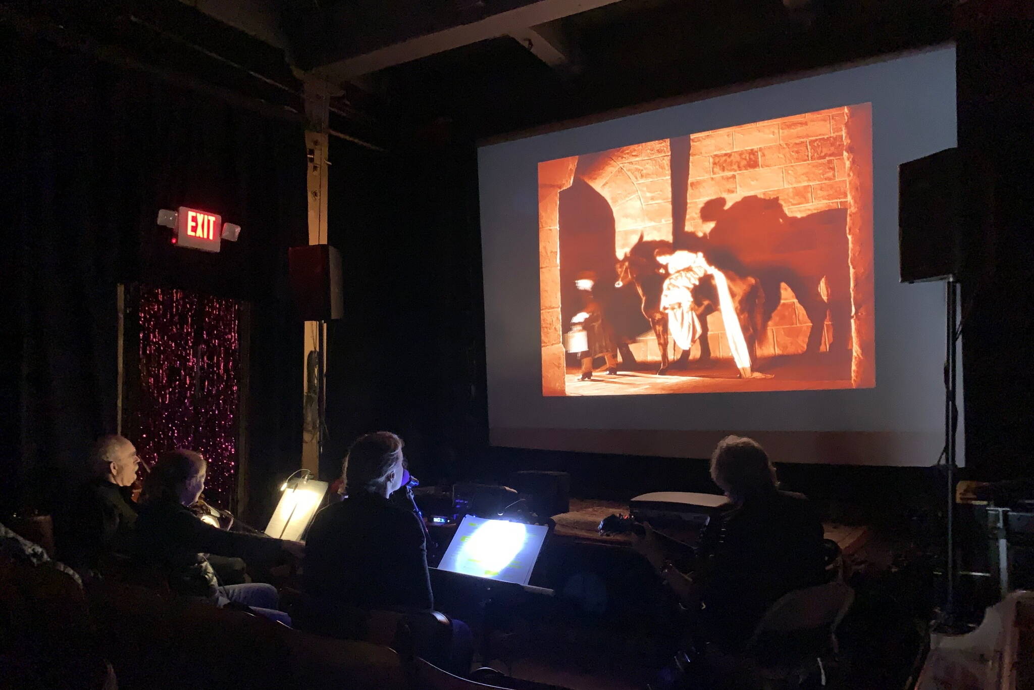 “The Phantom of the Opera” is screened with a live musical soundtrack at the Gold Town Theater in April. Three of the musicians are scheduled to perform Sunday during two screenings of the 1928 silent film “The Wind.” (Courtesy of Gold Town Theater)