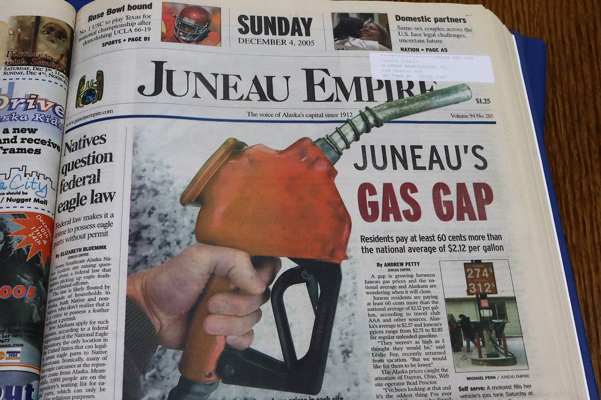 The front page of the Juneau Empire on Dec. 4, 2005. (Mark Sabbatini / Juneau Empire)