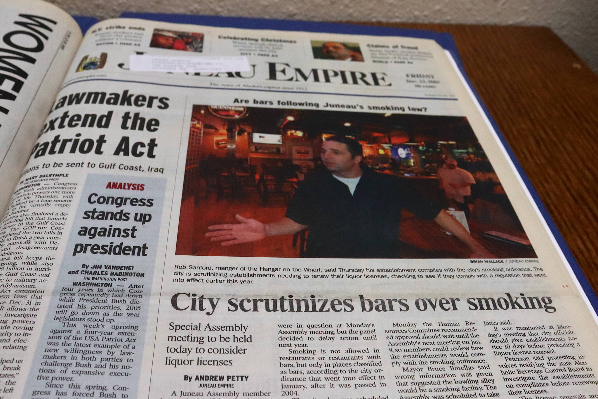 The front page of the Juneau Empire on Dec. 23, 2005. (Mark Sabbatini / Juneau Empire)