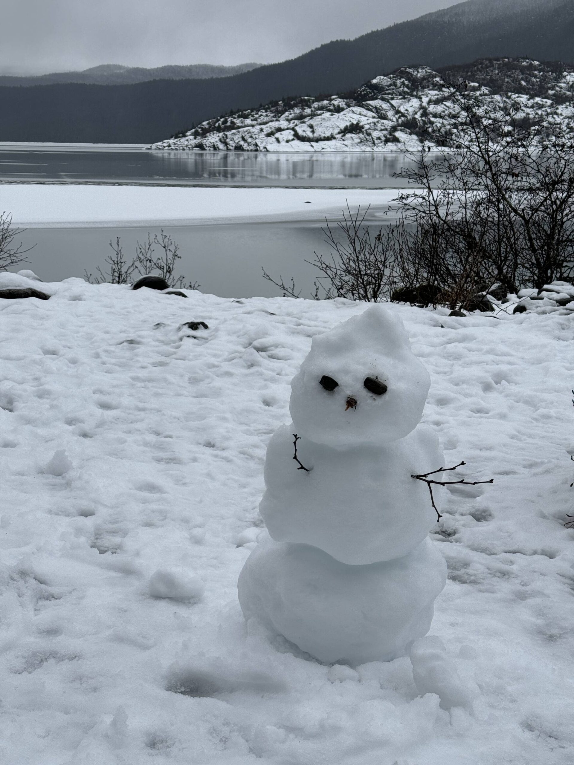A snow creature along the Nugget Falls Trail on Dec. 24. (Photo by Deana Barajas)